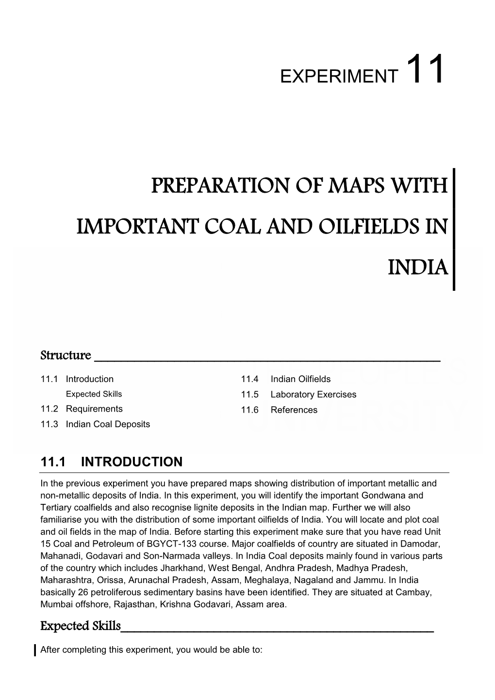 Preparation of Maps with Important Coal and Oilfields In
