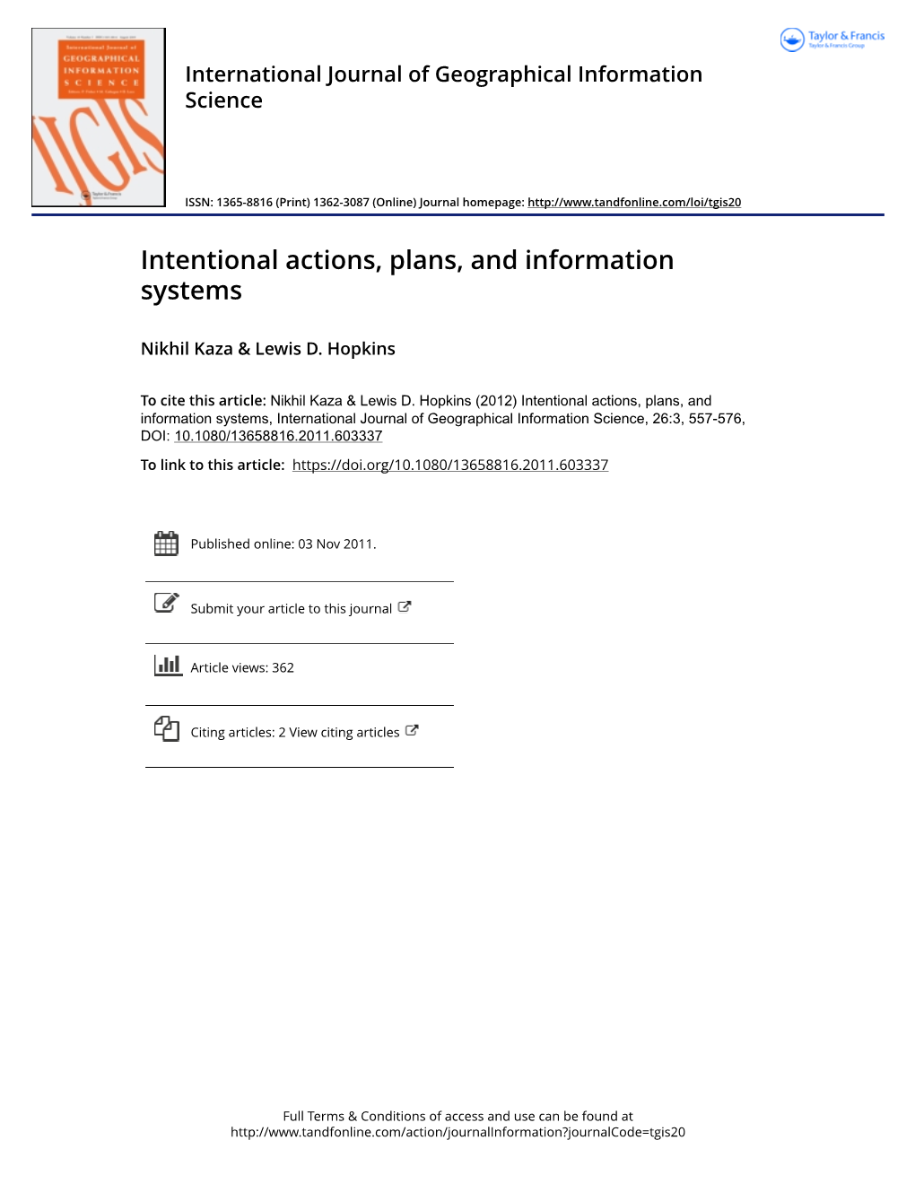 Intentional Actions, Plans, and Information Systems