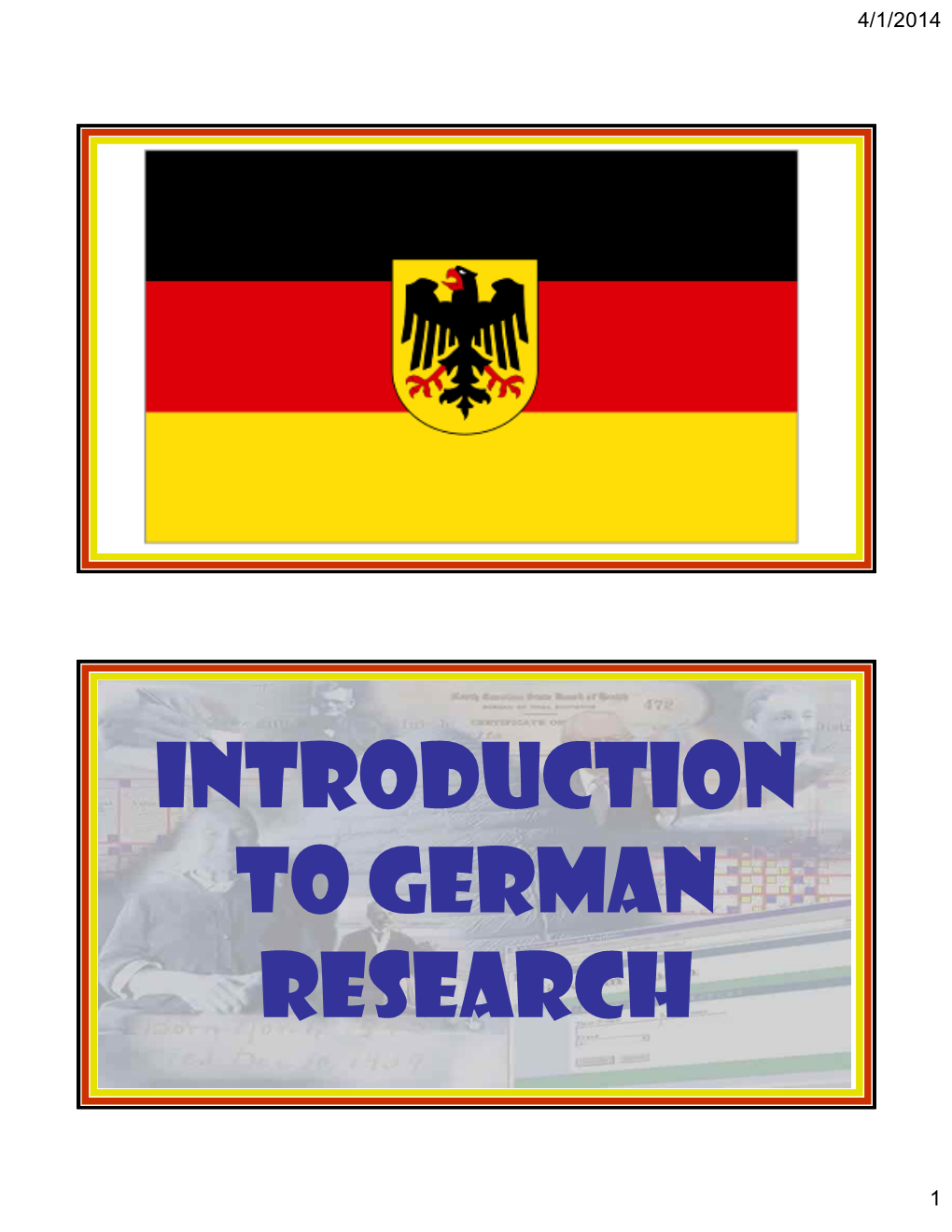 Introduction to German Research