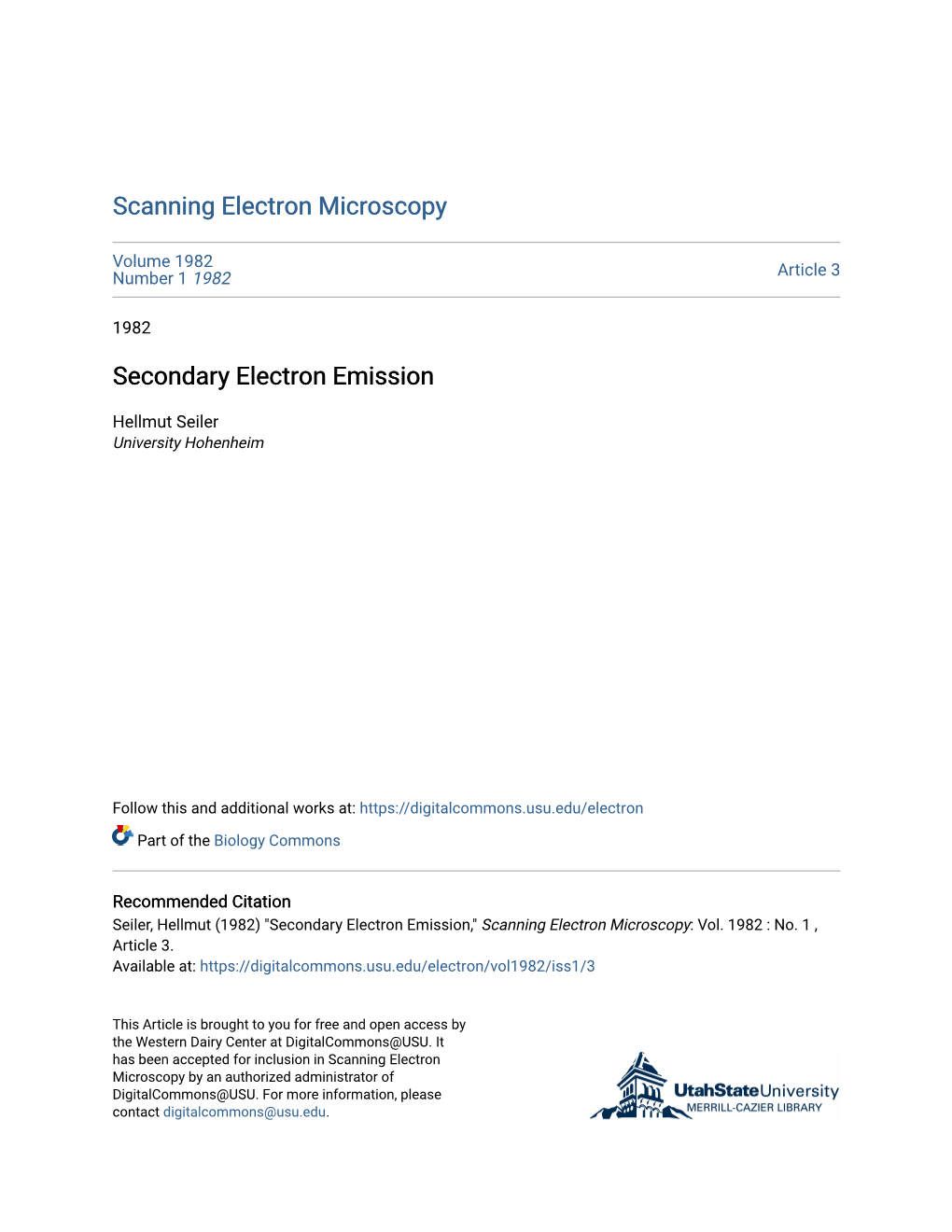 Secondary Electron Emission