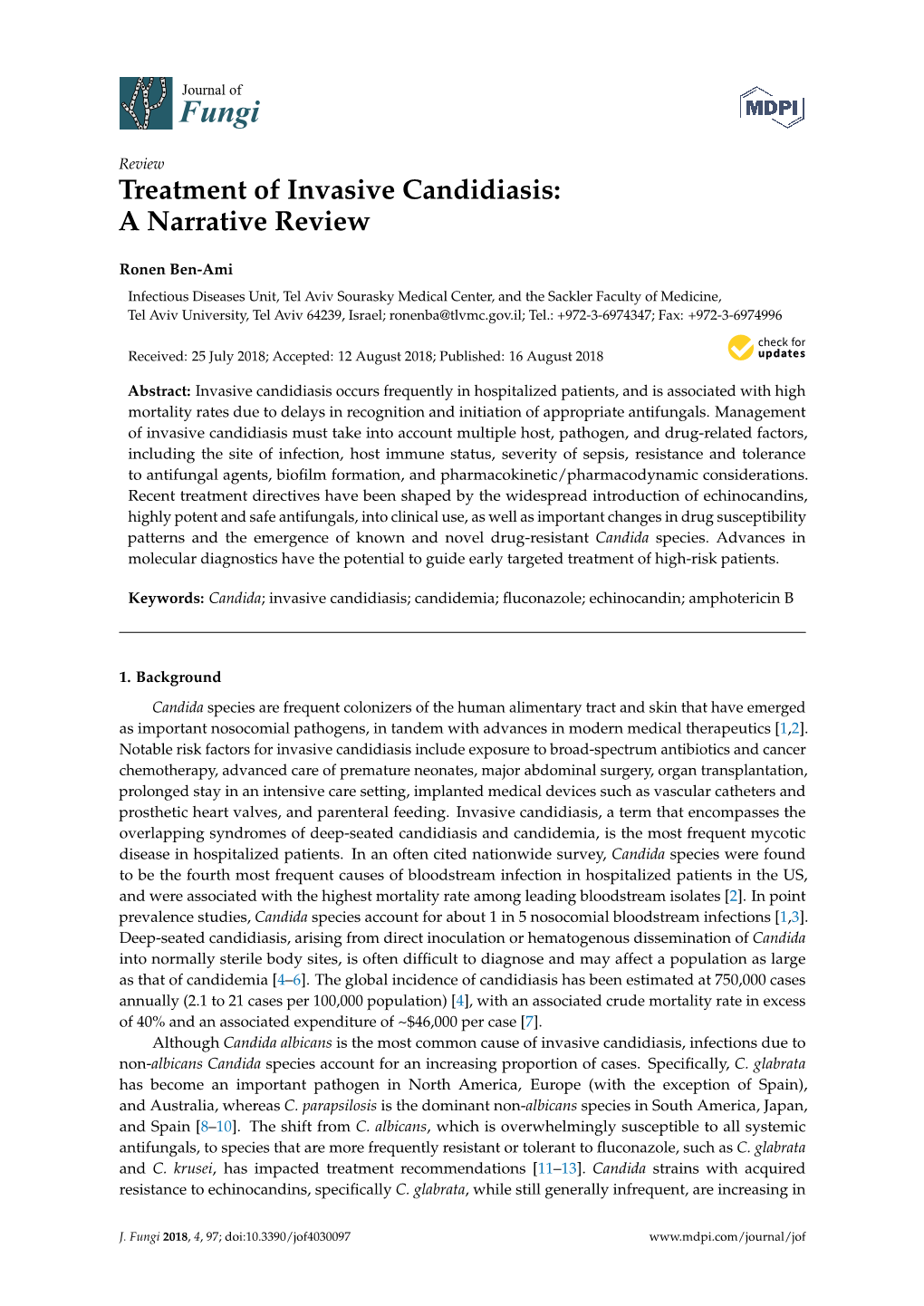 Treatment of Invasive Candidiasis: a Narrative Review