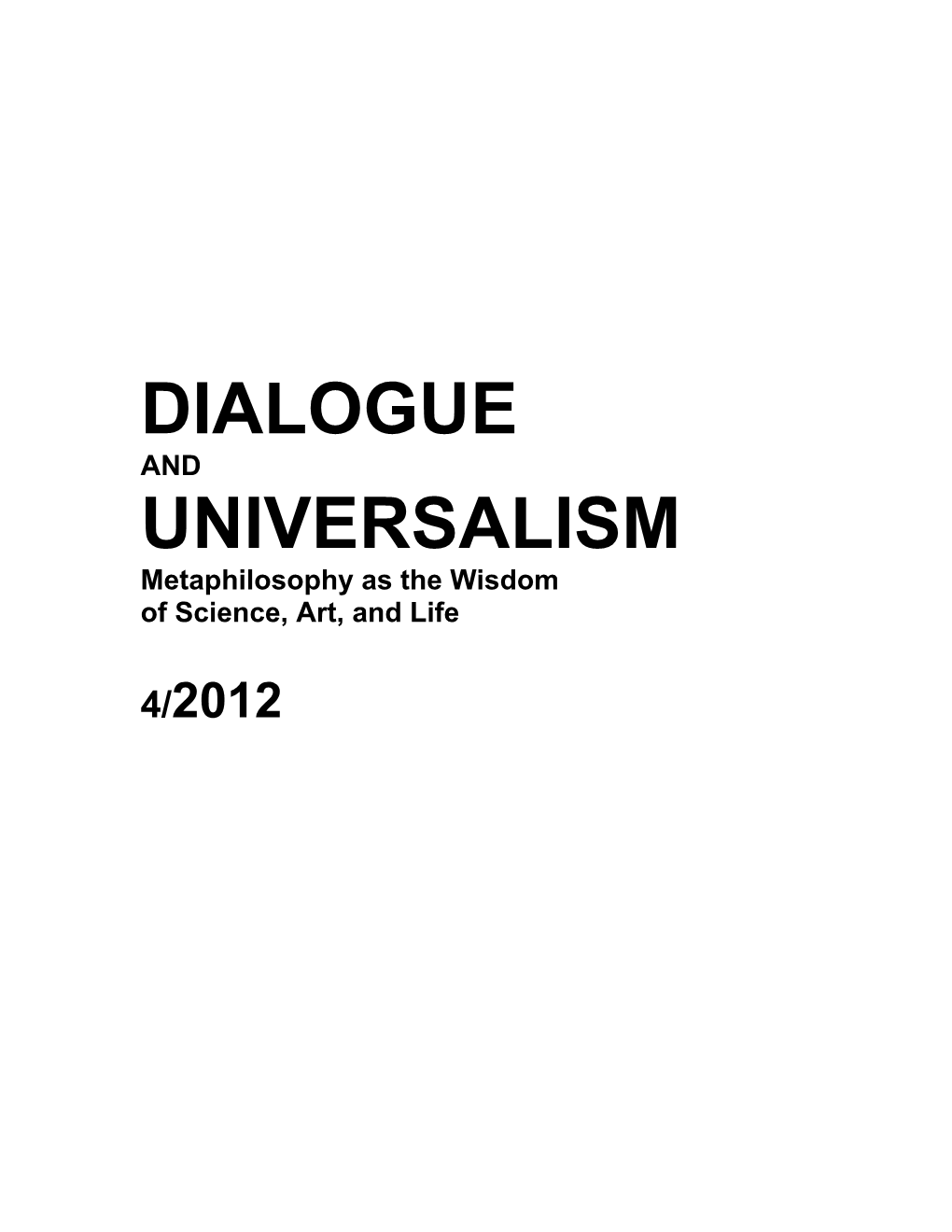 Dialogue Universalism