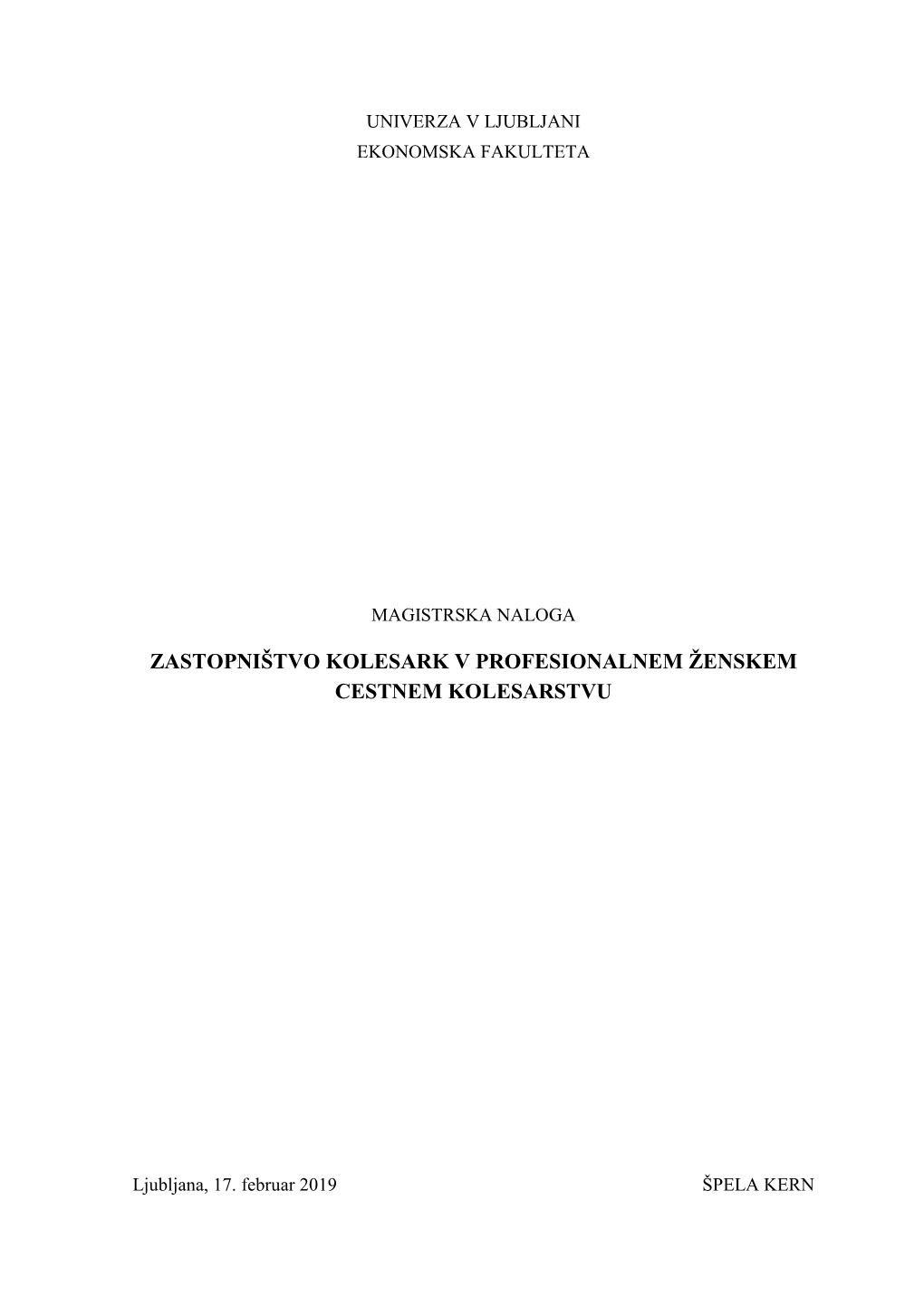 Zastopništvo Kolesark V Profesionalnem Ženskem Cestnem Kolesarstvu