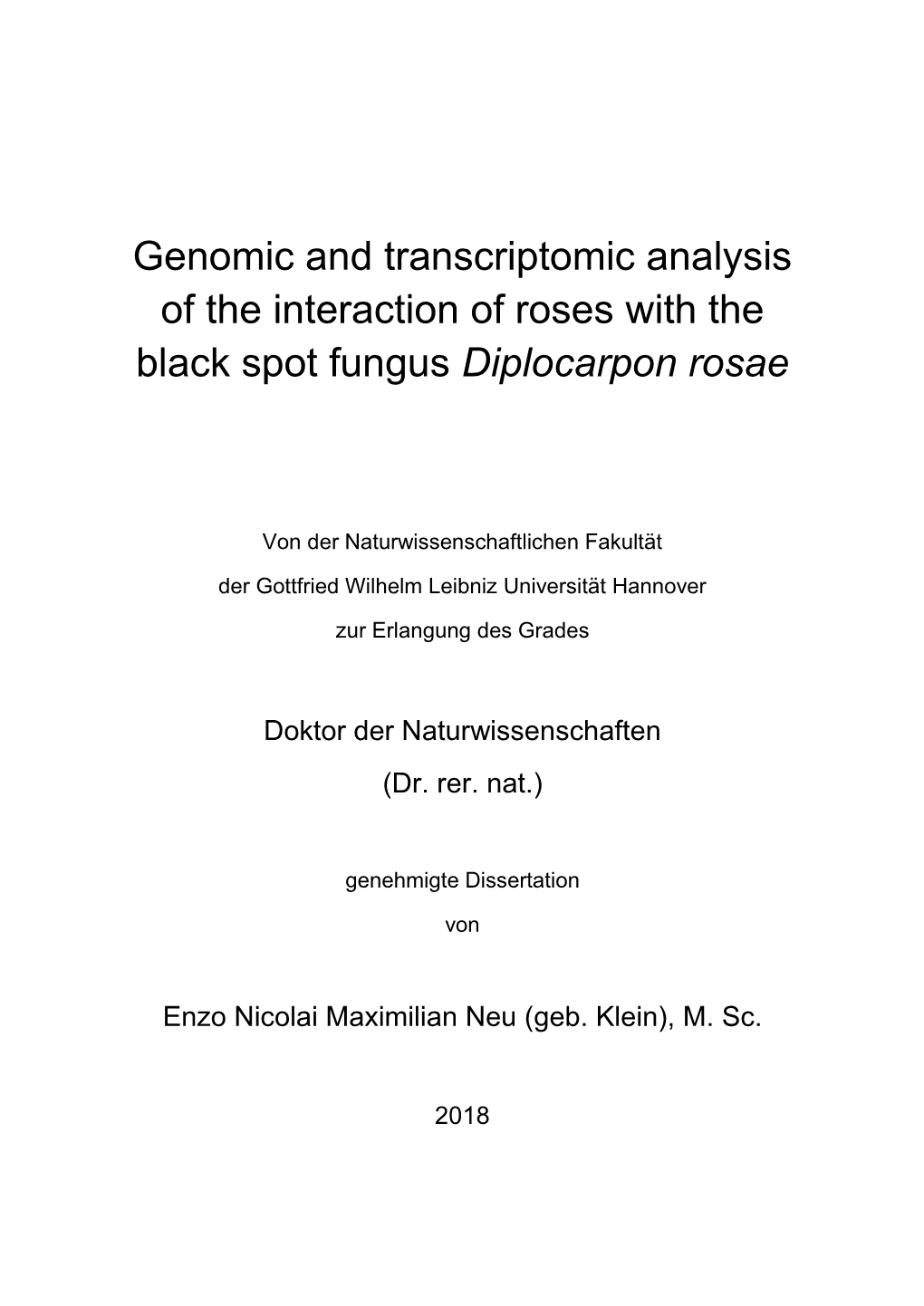 Diplocarpon Rosae