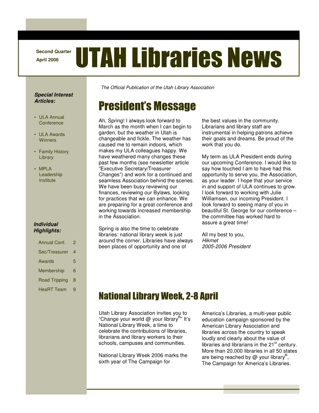 UTAH Libraries News