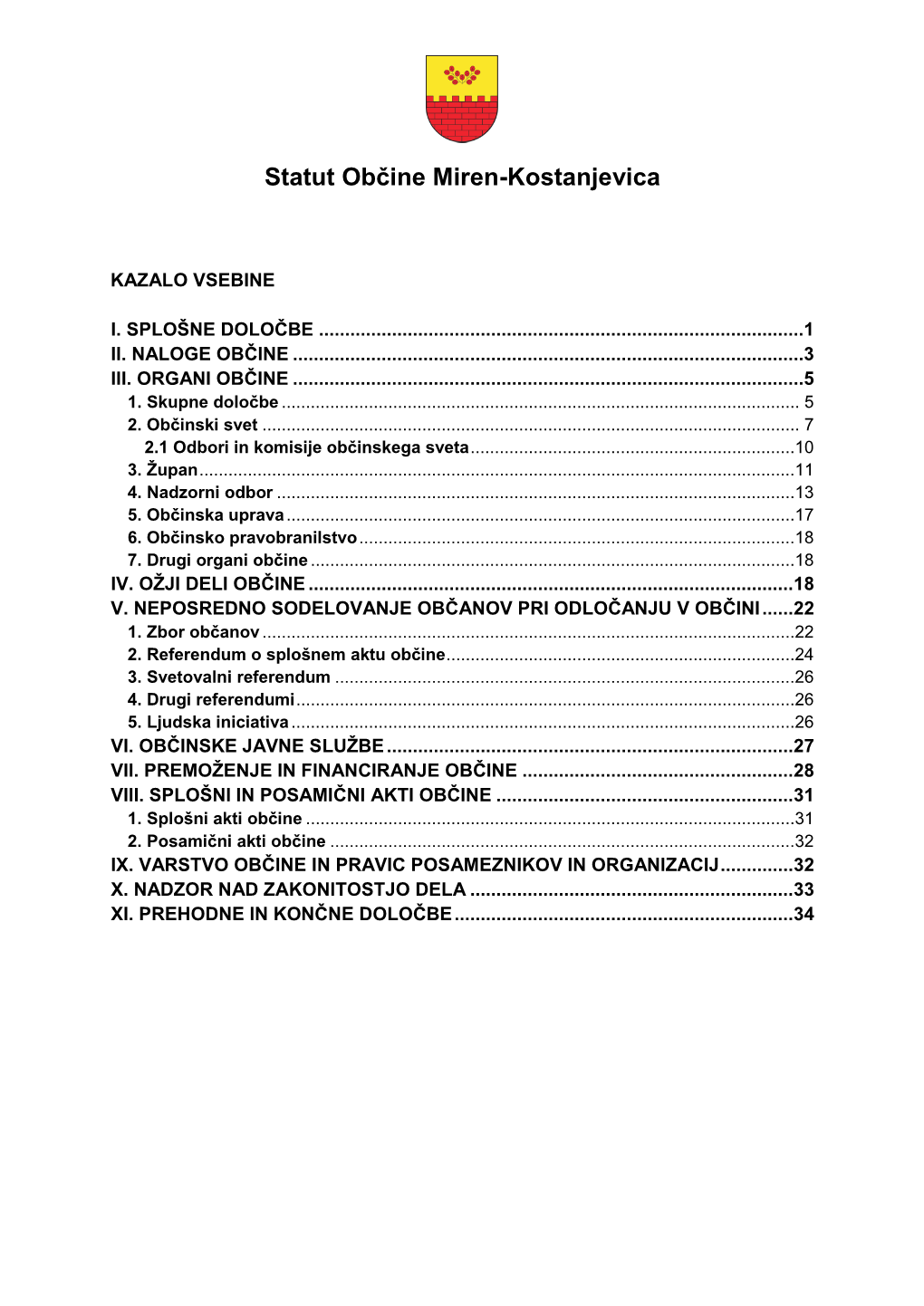 Statut Občine Miren-Kostanjevica