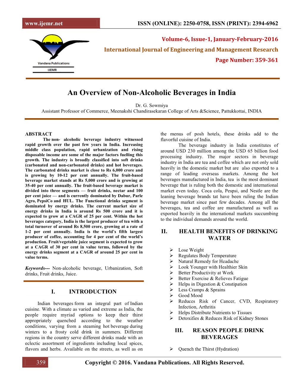 An Overview of Non-Alcoholic Beverages in India