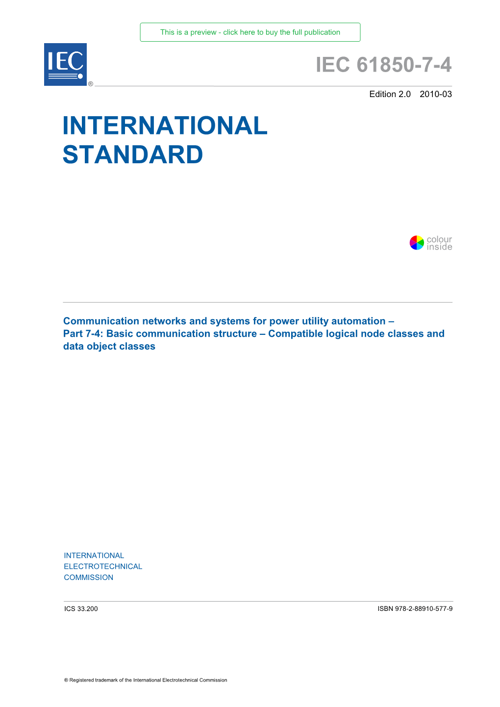 IEC 61850-7-4 ® Edition 2.0 2010-03 INTERNATIONAL STANDARD