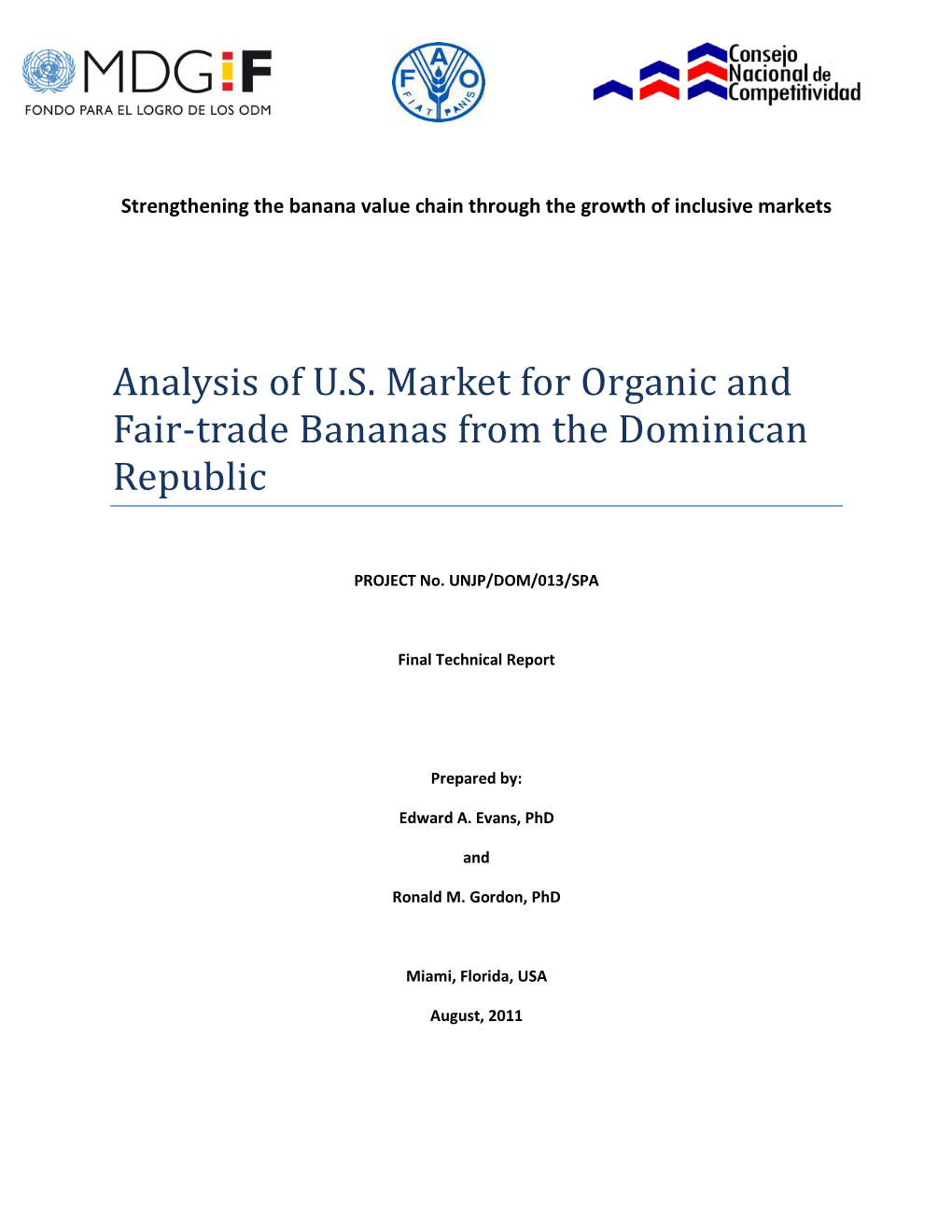 Analysis of U.S. Market for Organic and Fair-Trade Bananas from the Dominican Republic