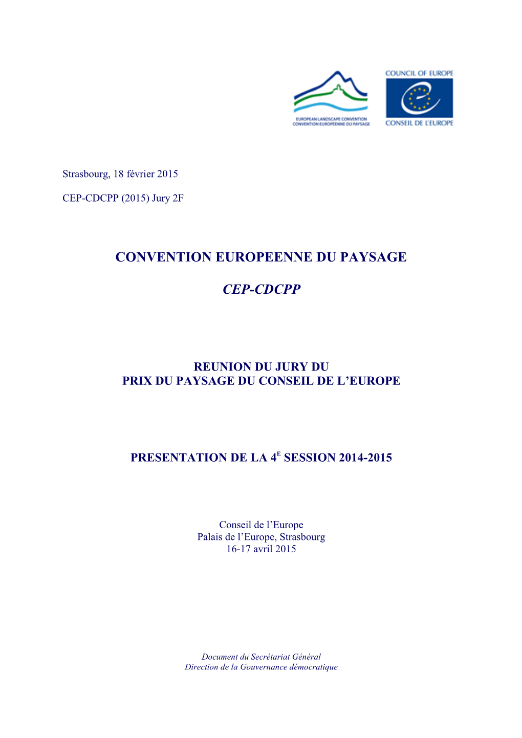 Convention Europeenne Du Paysage Cep-Cdcpp