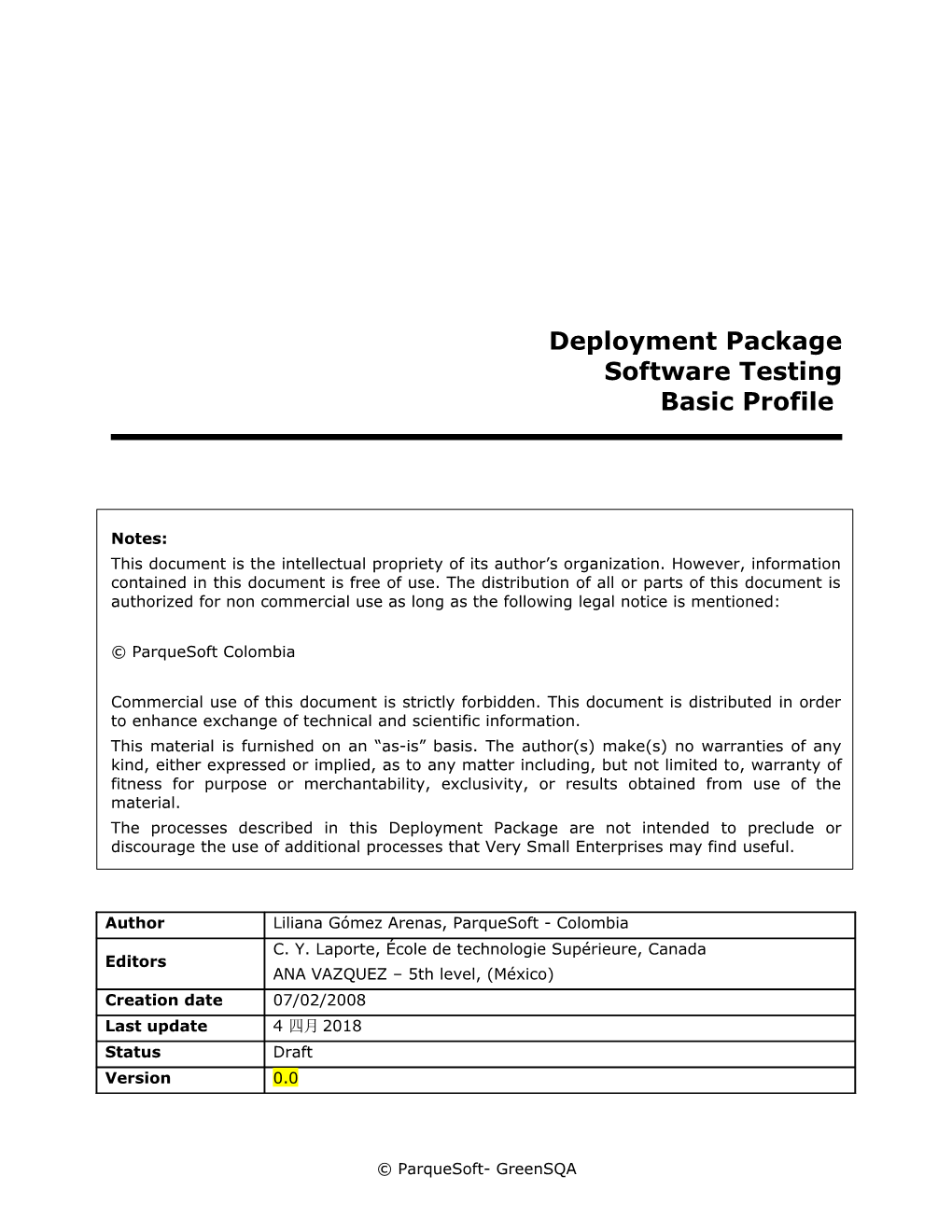 Deployment Package Title