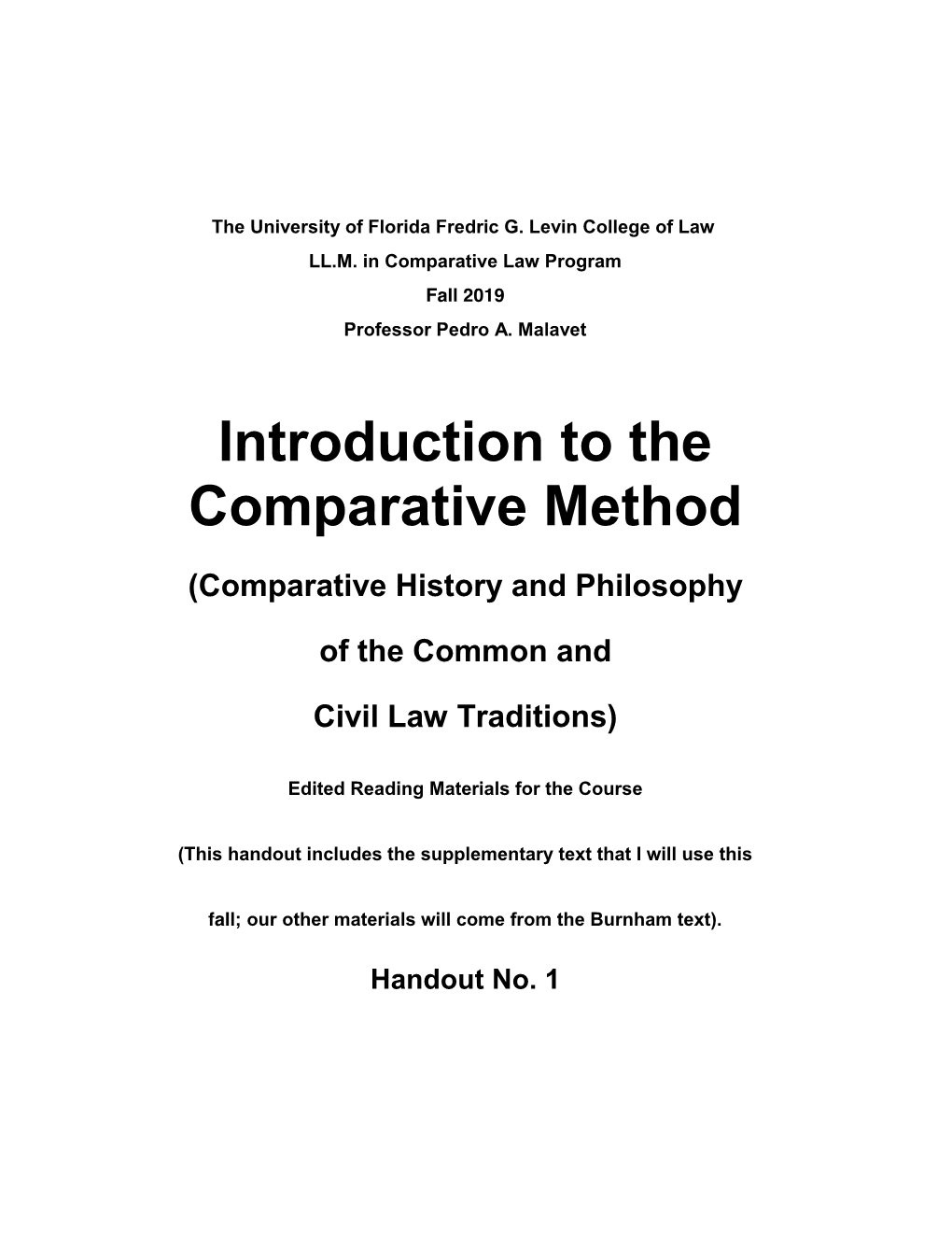 Introduction to the Comparative Method