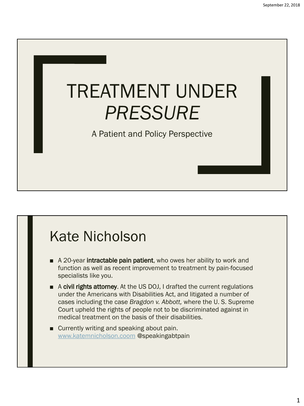 TREATMENT UNDER PRESSURE a Patient and Policy Perspective