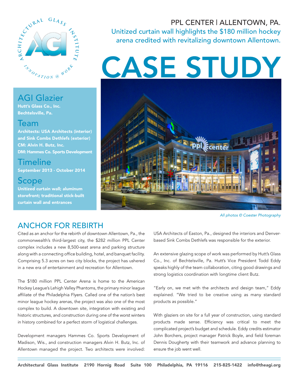 CASE STUDY AGI Glazier Hutt’S Glass Co., Inc