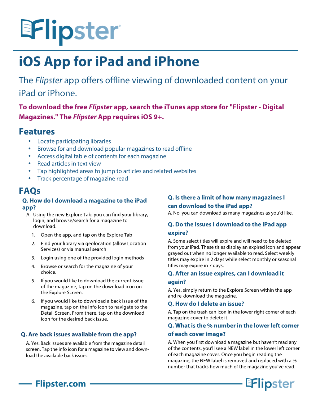Ios App for Ipad and Iphone the Flipster App Offers Offline Viewing of Downloaded Content on Your Ipad Or Iphone