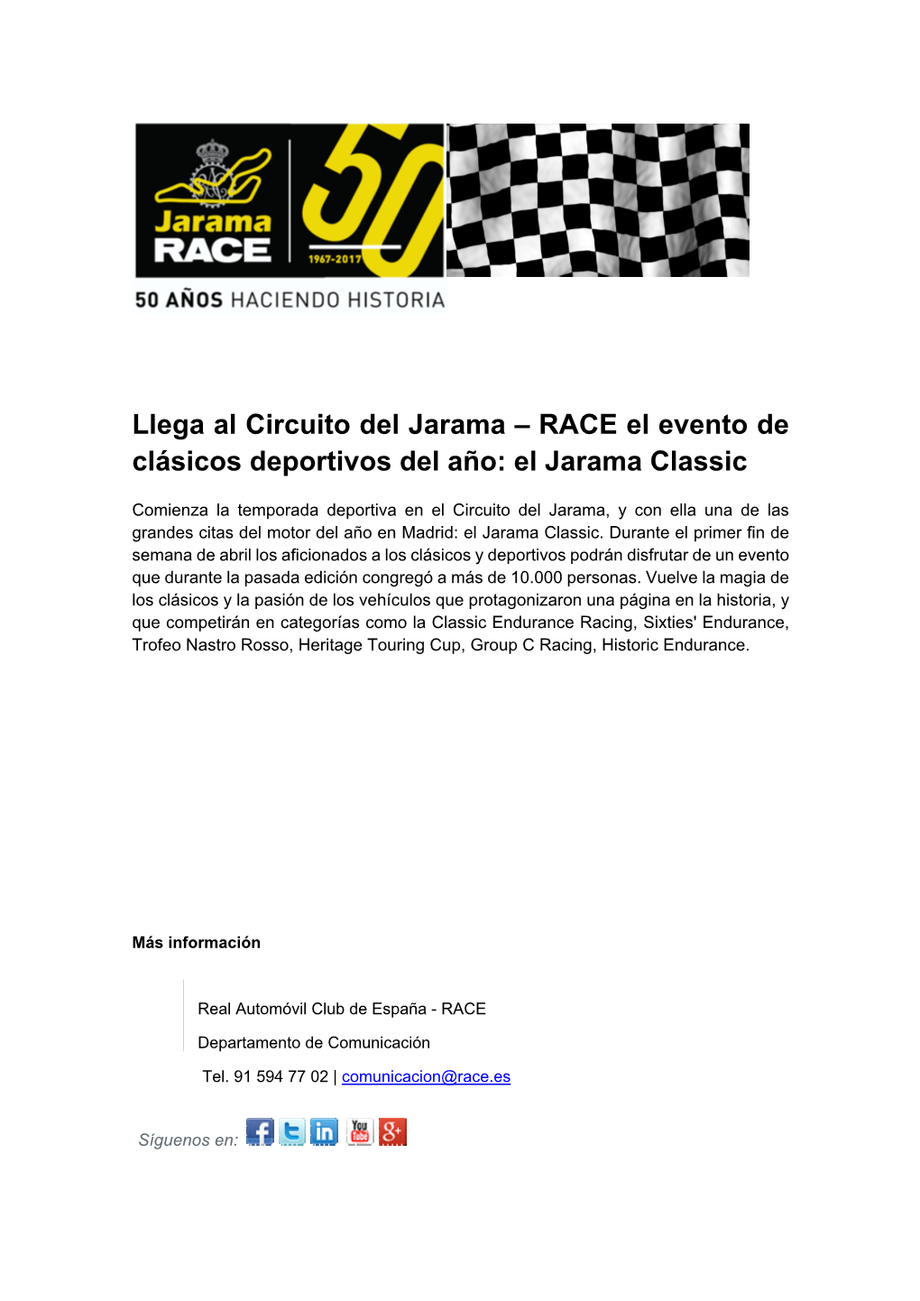 Llega Al Circuito Del Jarama – RACE El Evento De Clásicos Deportivos Del Año: El Jarama Classic