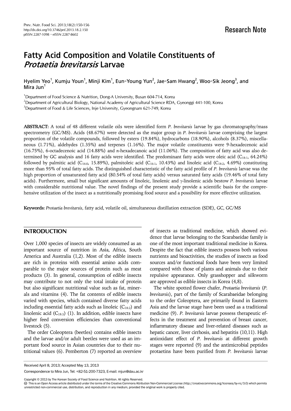 Protaetia Brevitarsis Larvae Research Note