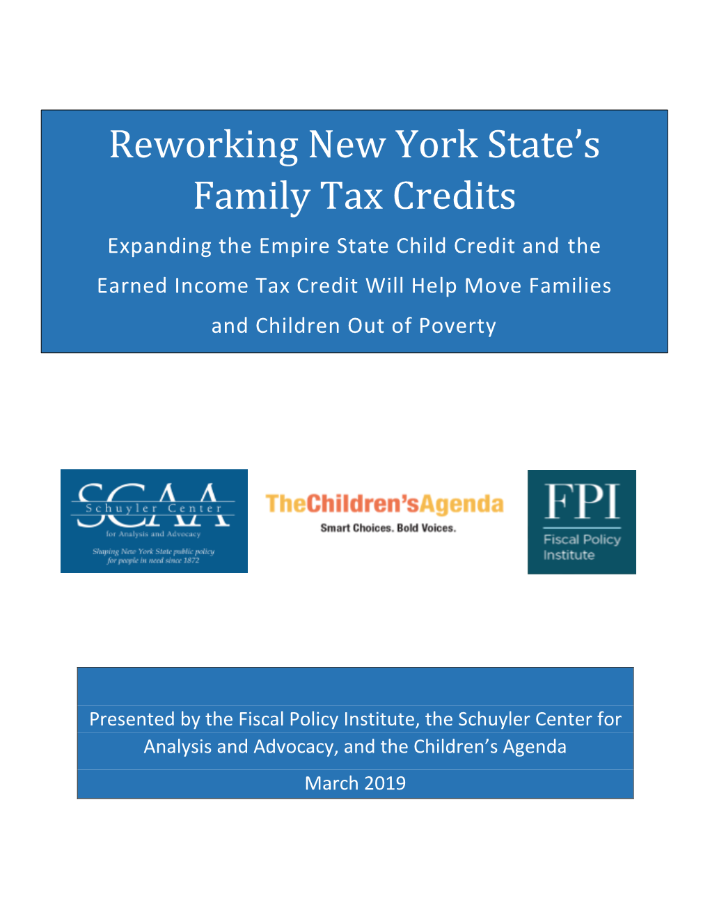 Reworking New York State's Family Tax Credits