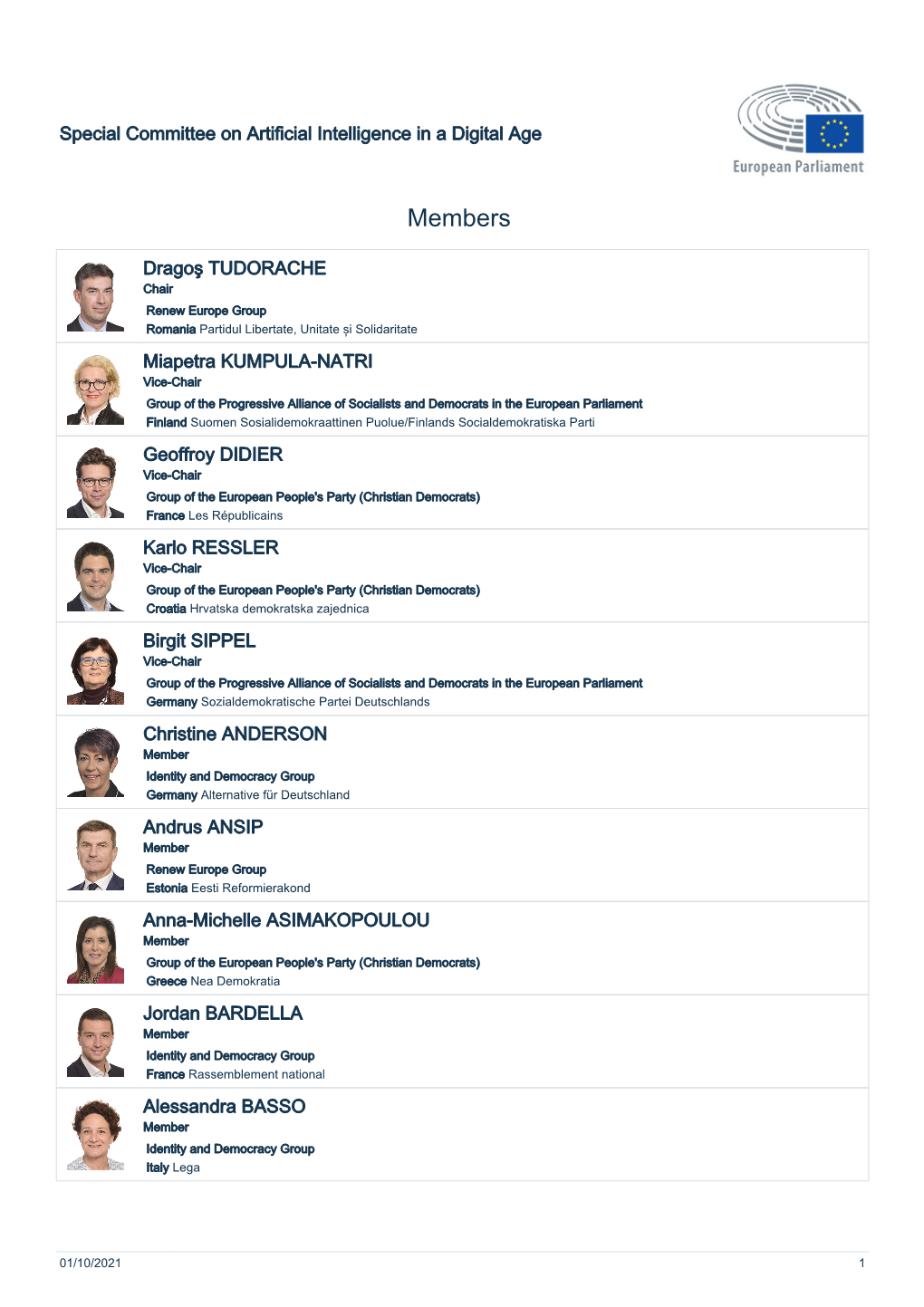 List of Members