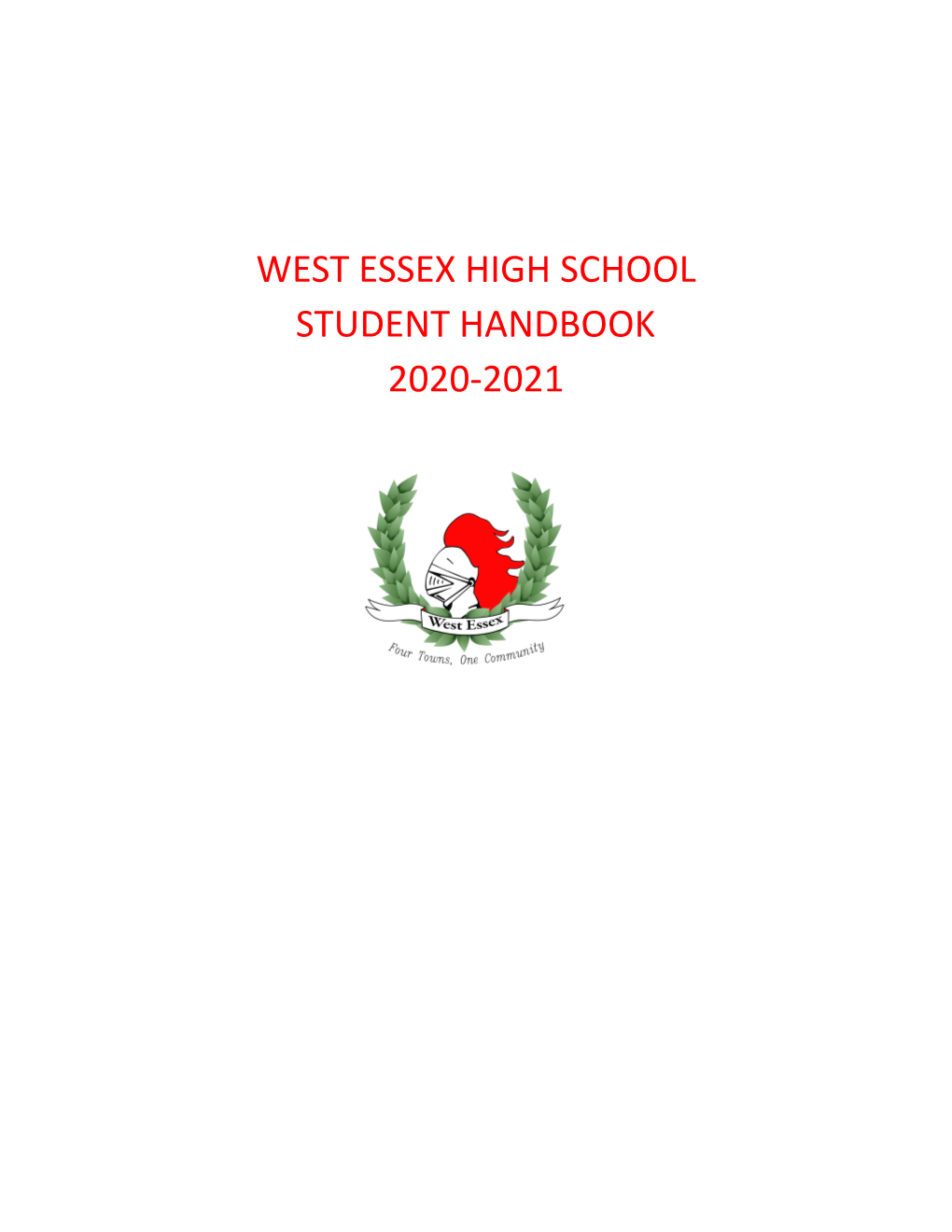 West Essex High School Student Handbook 2020-2021