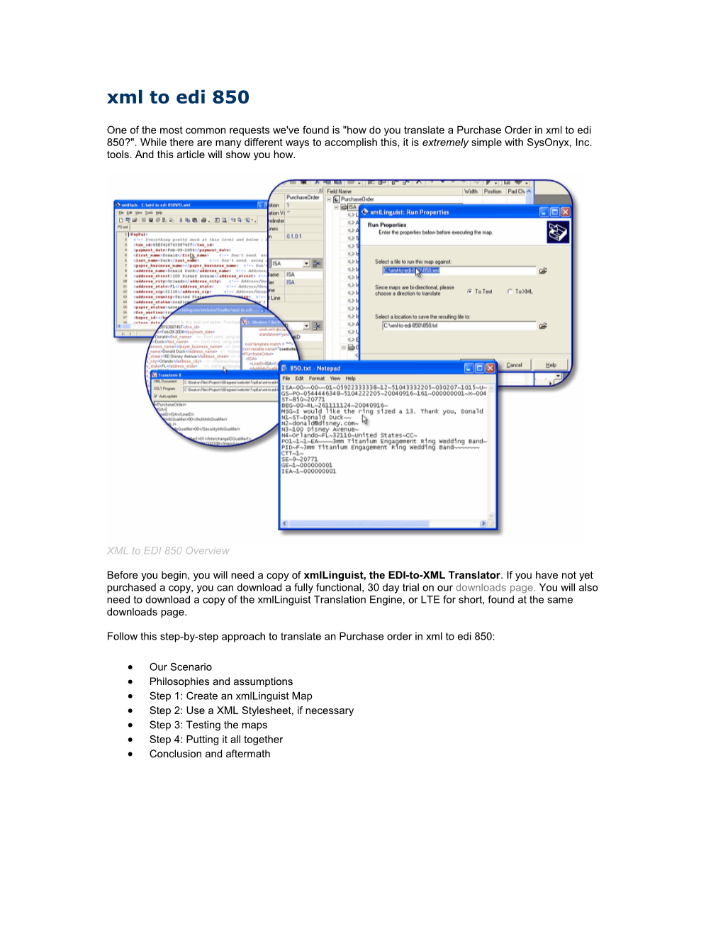 Xml to Edi 850