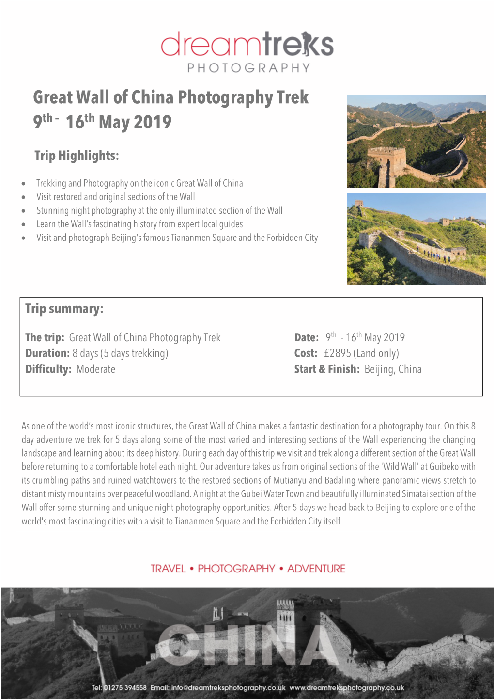 Website Itinerary 4. Great Wall of China