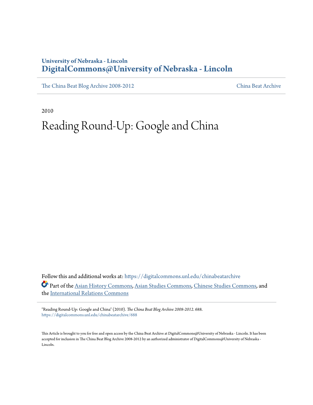 Reading Round-Up: Google and China