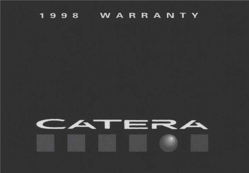 1998 Cadillac Catera Owners Manual