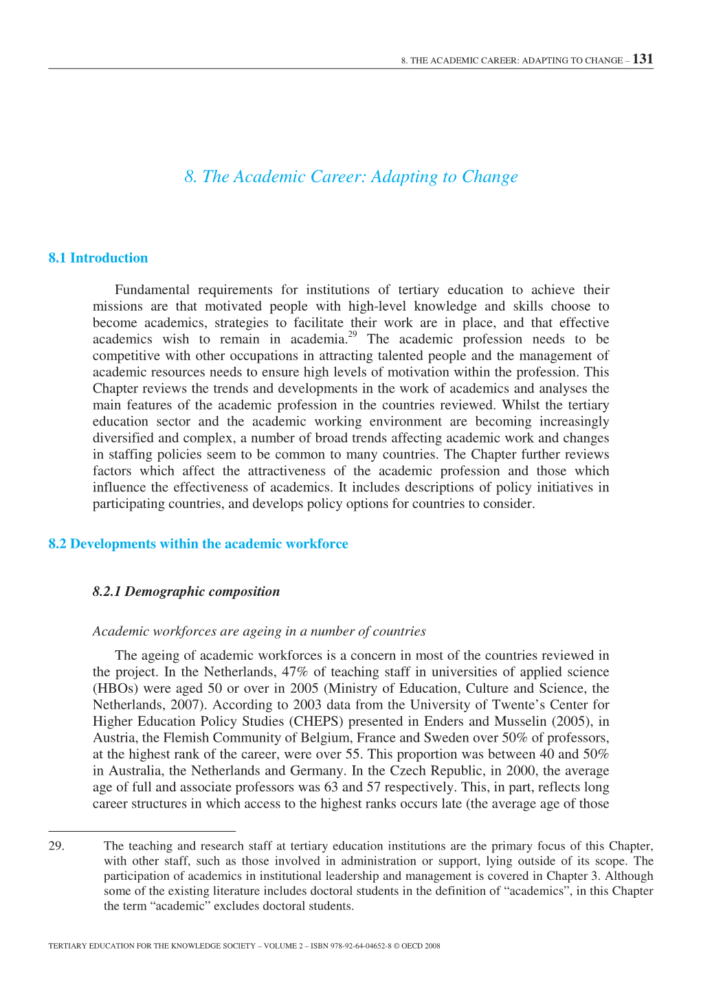 8. the Academic Career: Adapting to Change – 131