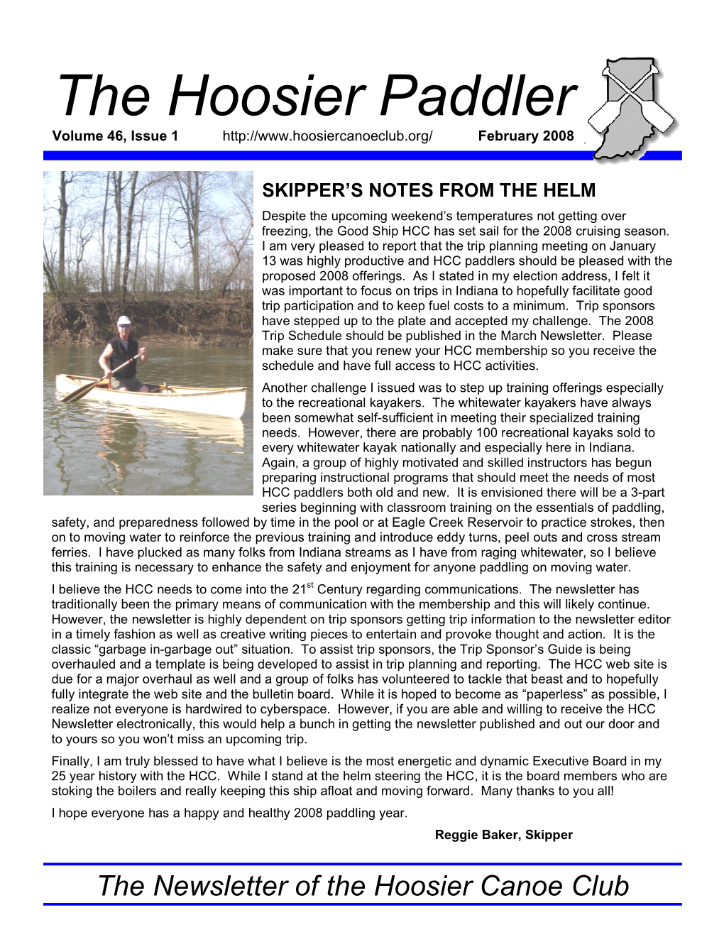 The Hoosier Paddler Volume 46, Issue 1 February 2008