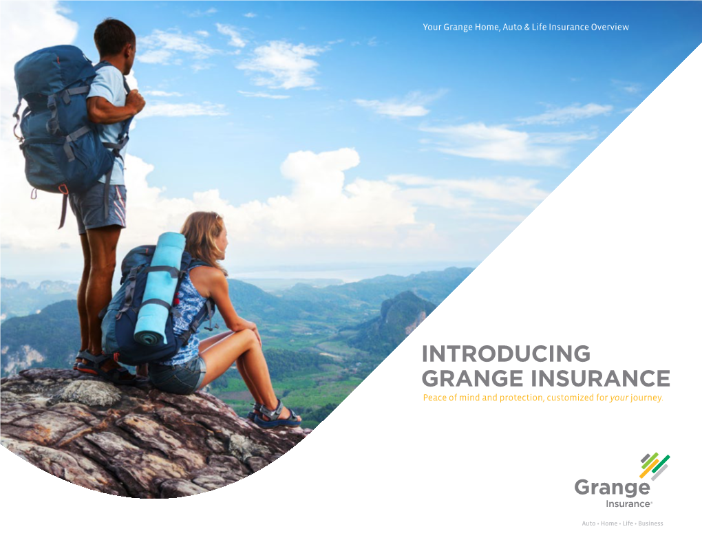 INTRODUCING GRANGE INSURANCE Peace of Mind and Protection, Customized for Your Journey