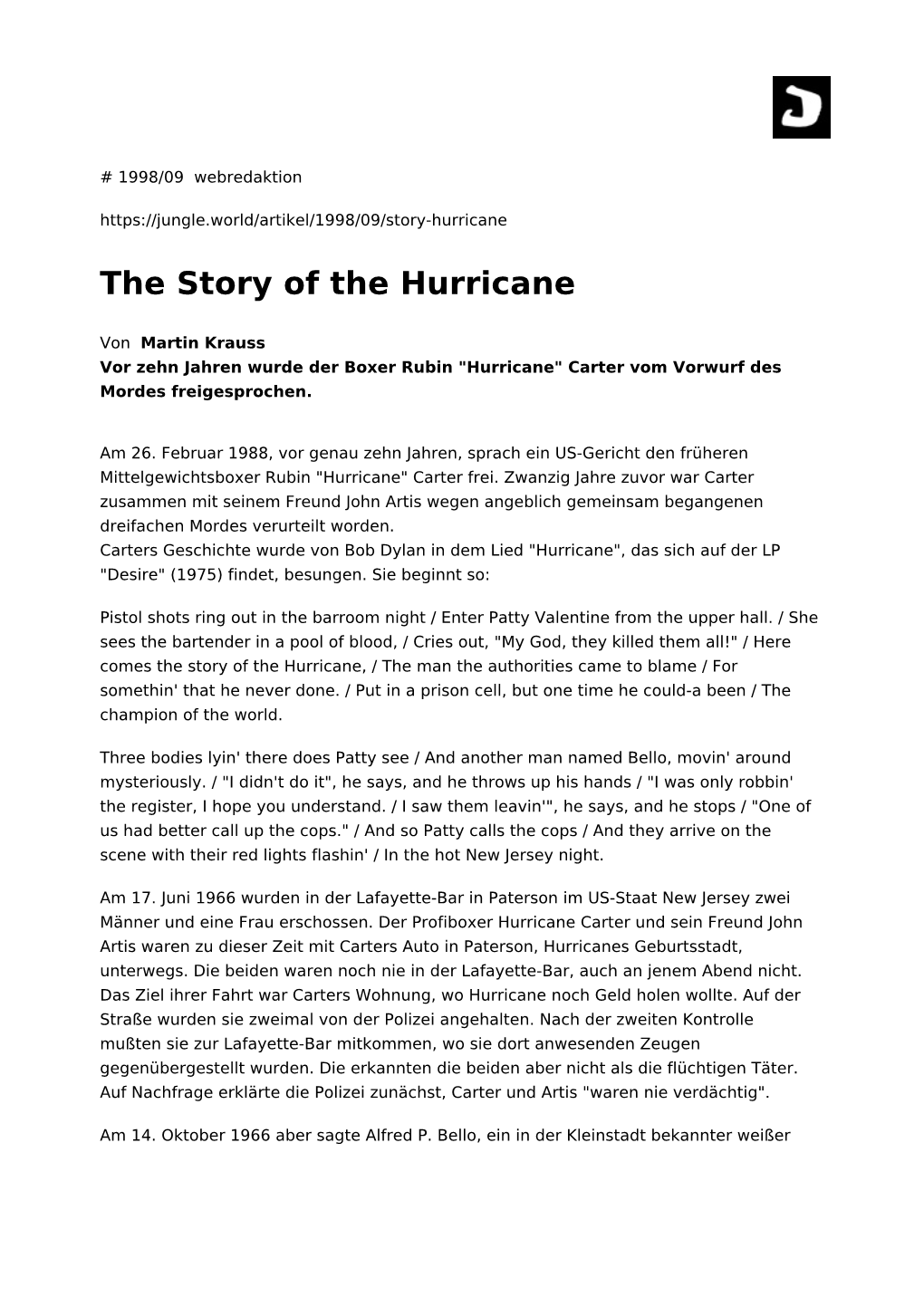 The Story of the Hurricane