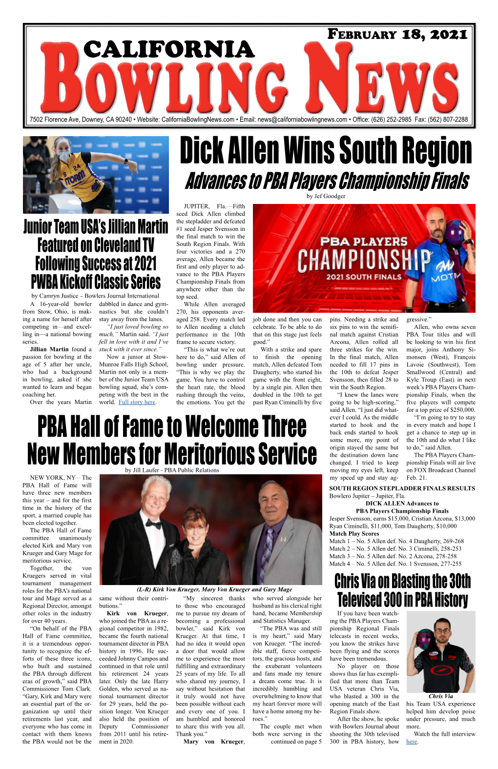 Dick Allen Wins South Region