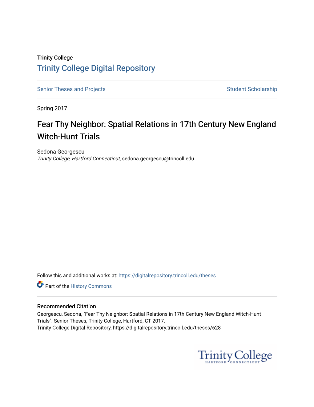 Spatial Relations in 17Th Century New England Witch-Hunt Trials