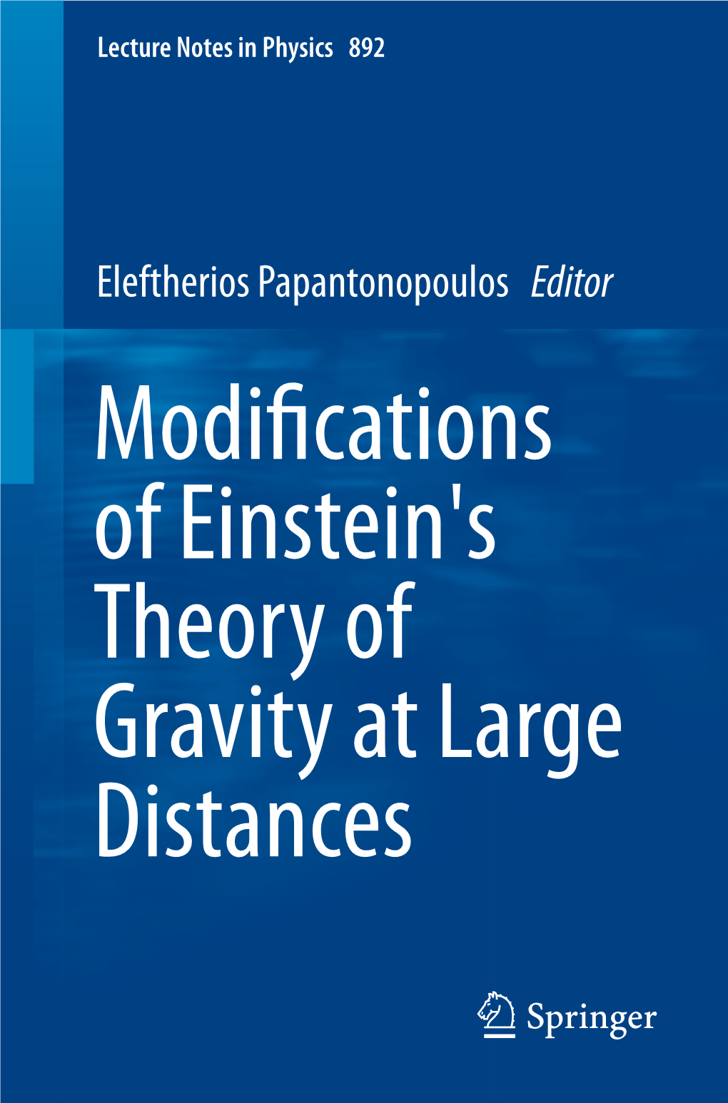 Modi Cations of Einstein's Theory of Gravity at Large Distances
