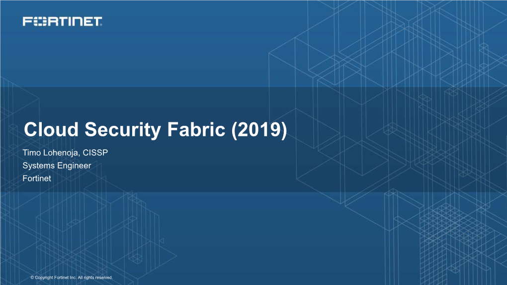 Cloud Security Fabric (2019)