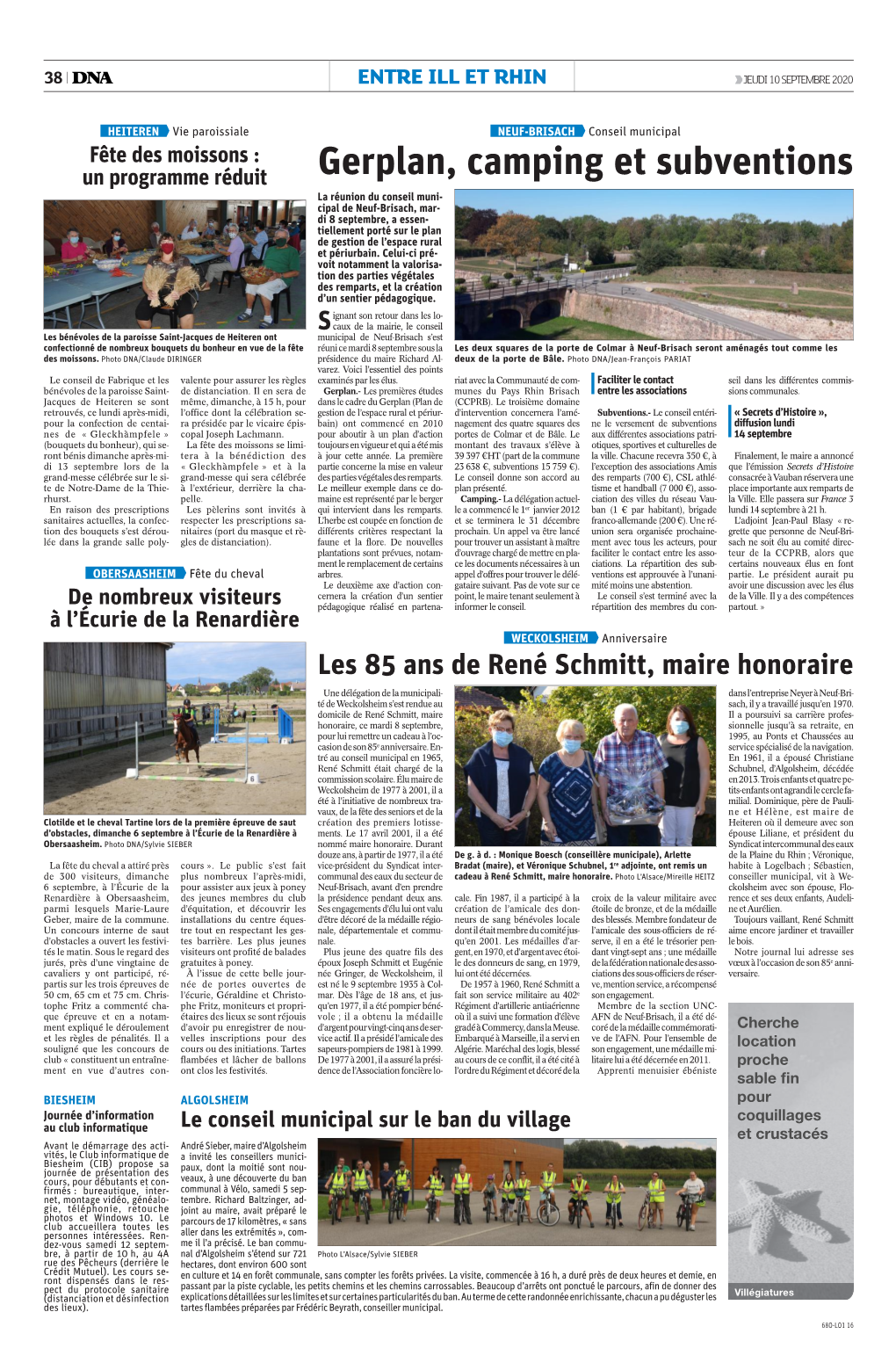 Gerplan, Camping Et Subventions