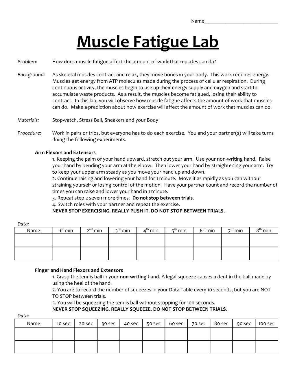 Muscle Fatigue Lab