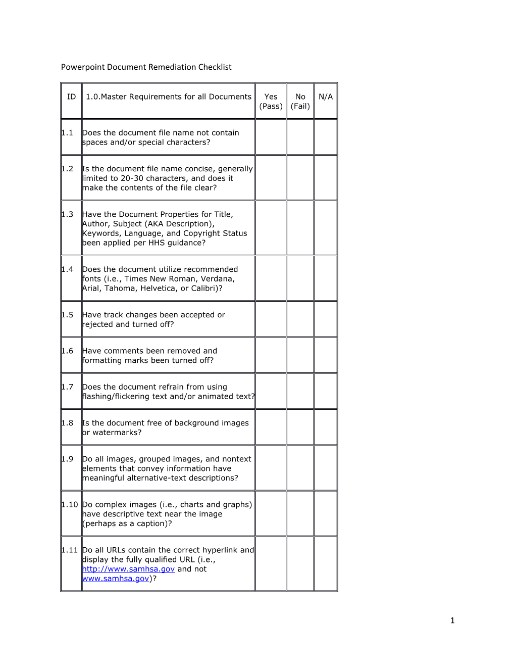 Powerpoint Document Remediation Checklist