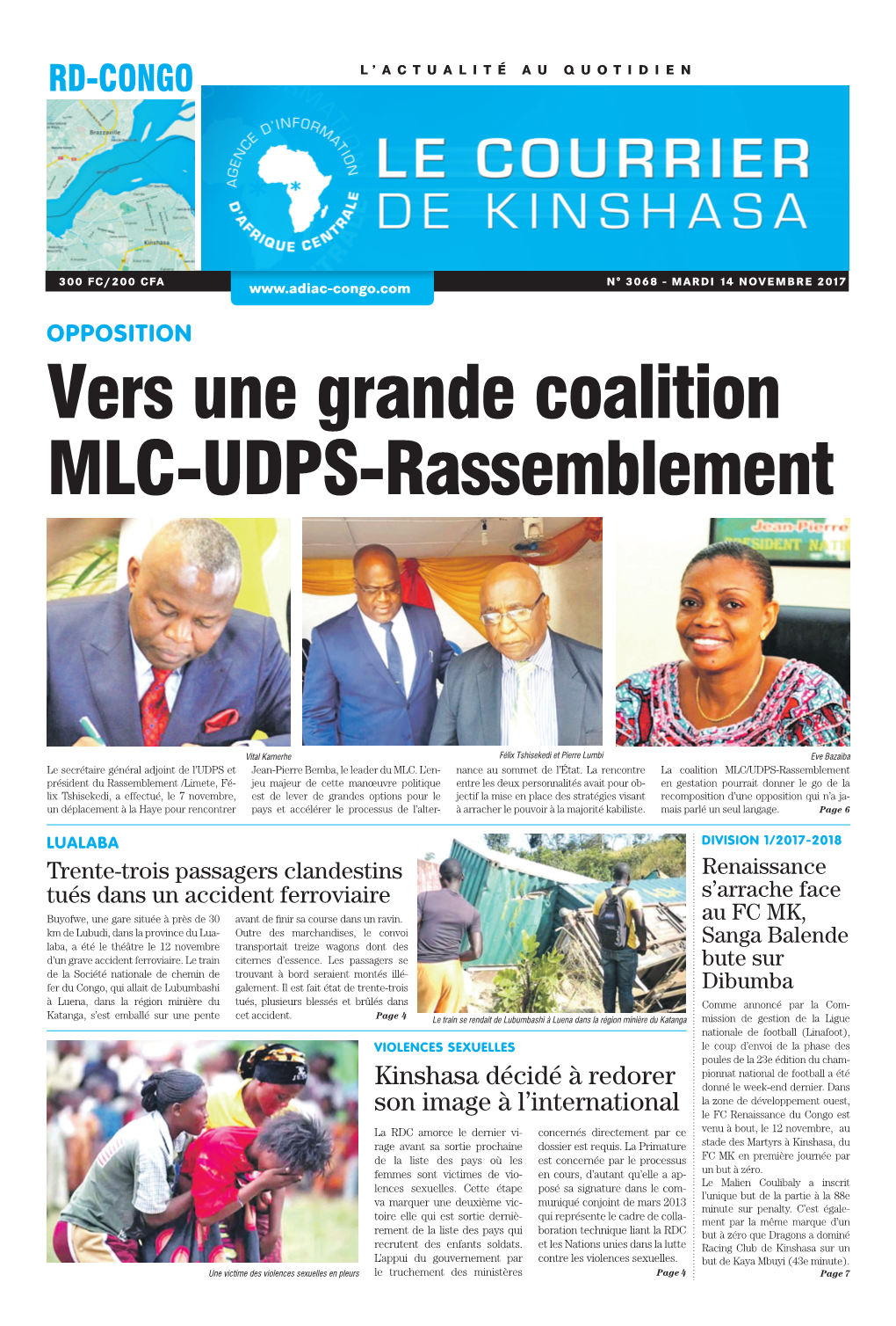 Vers Une Grande Coalition MLC-UDPS-Rassemblement