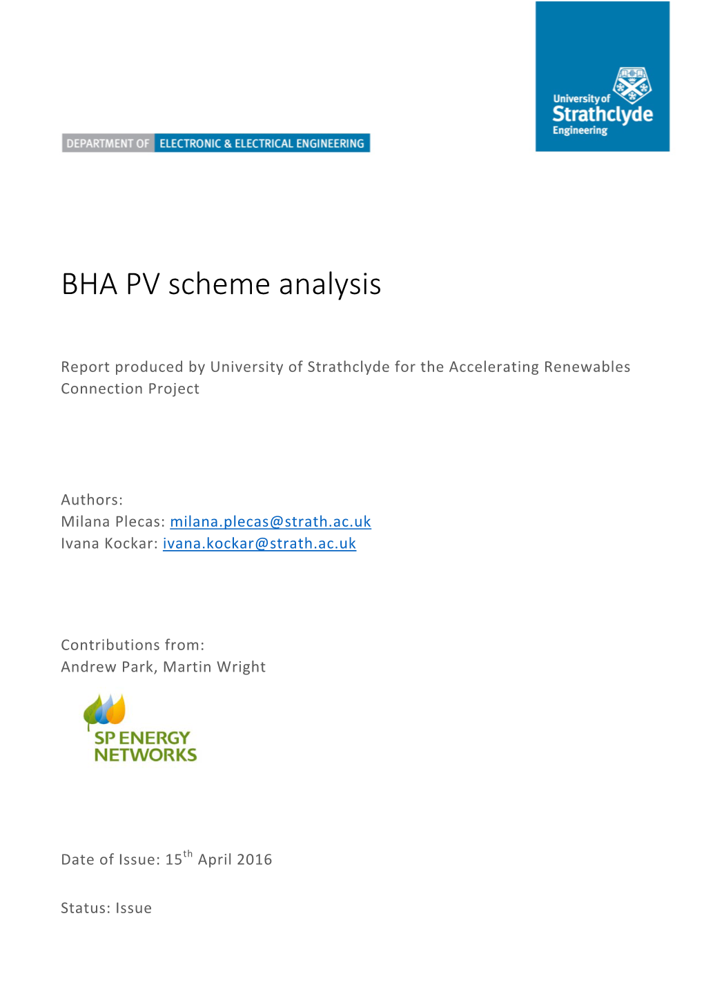 BHA PV Scheme Analysis