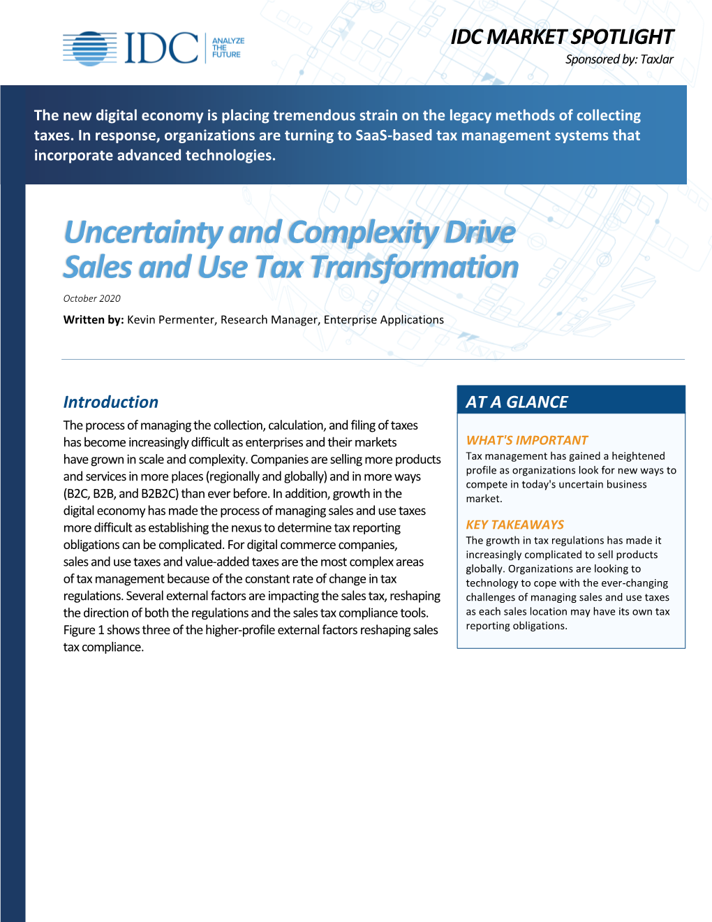 IDC-Market-Spotlight-Uncertainty-And-Complexity-Drives-Sales-And-Use-Tax