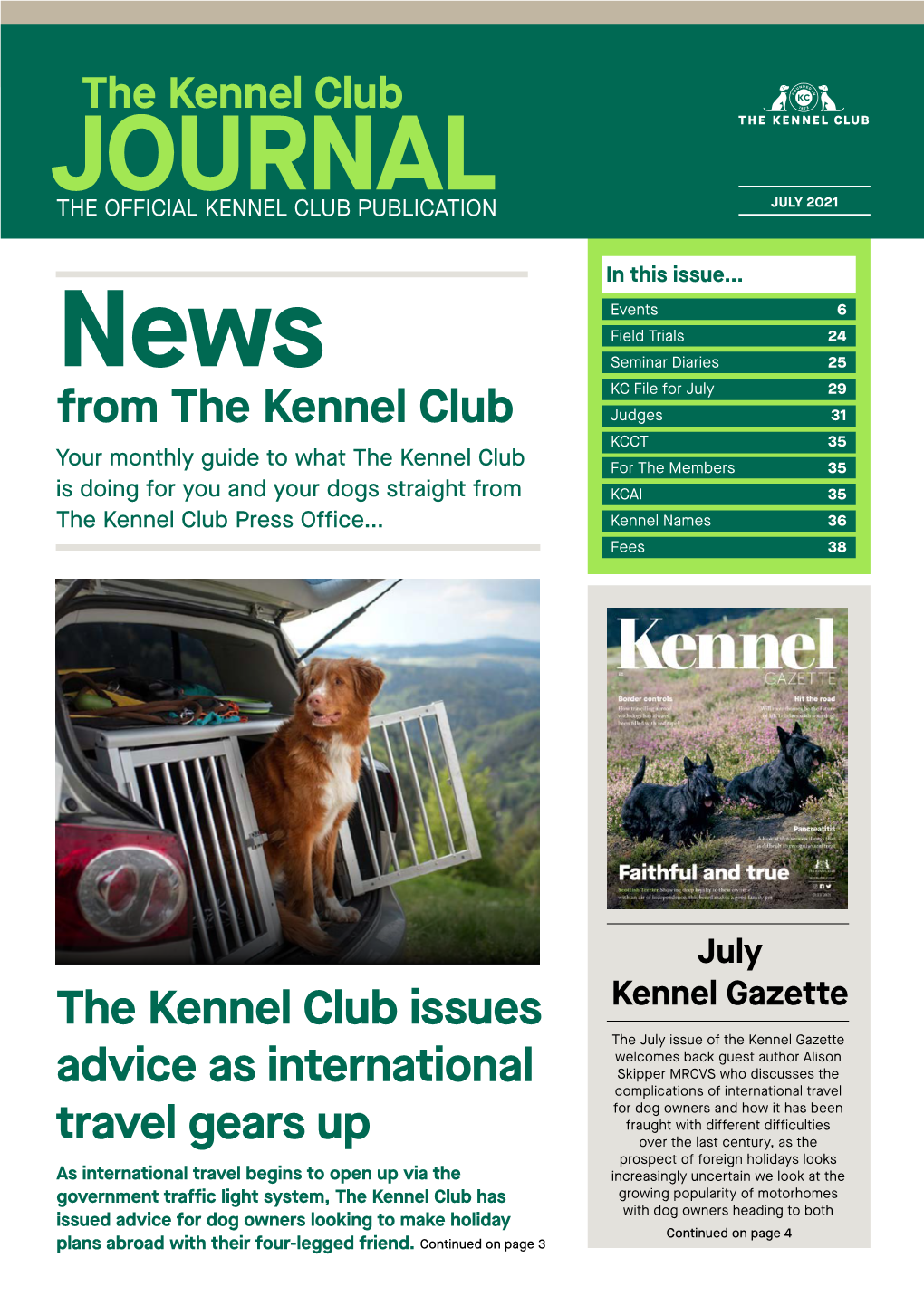 July 2021 the Official Kennel Club Publication