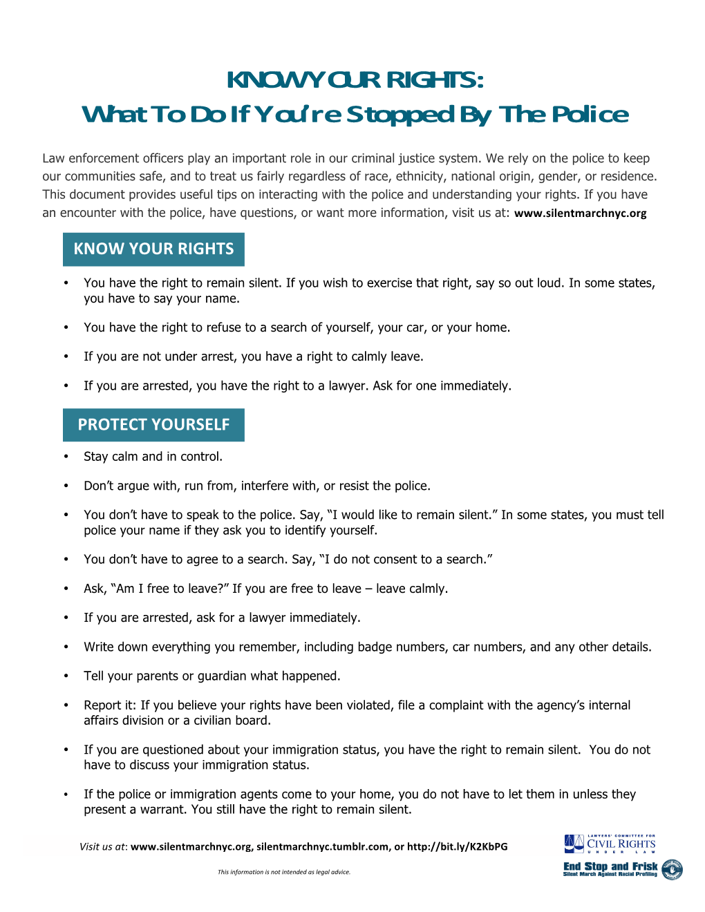 KNOW YOUR RIGHTS: What to Do If You're Stopped by the Police
