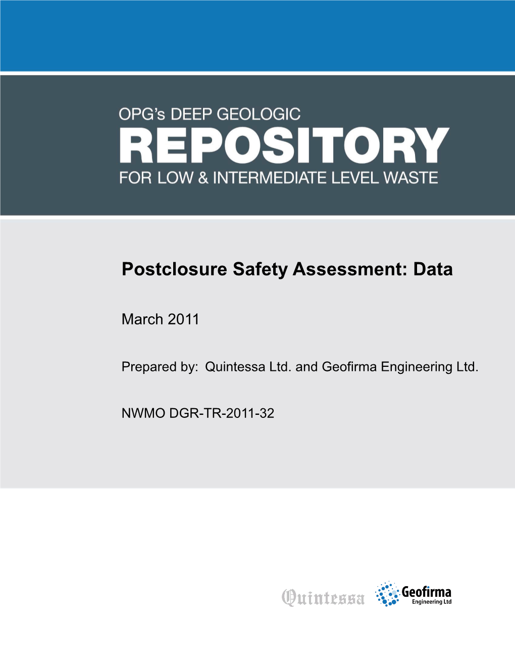 Postclosure Safety Assessment: Data