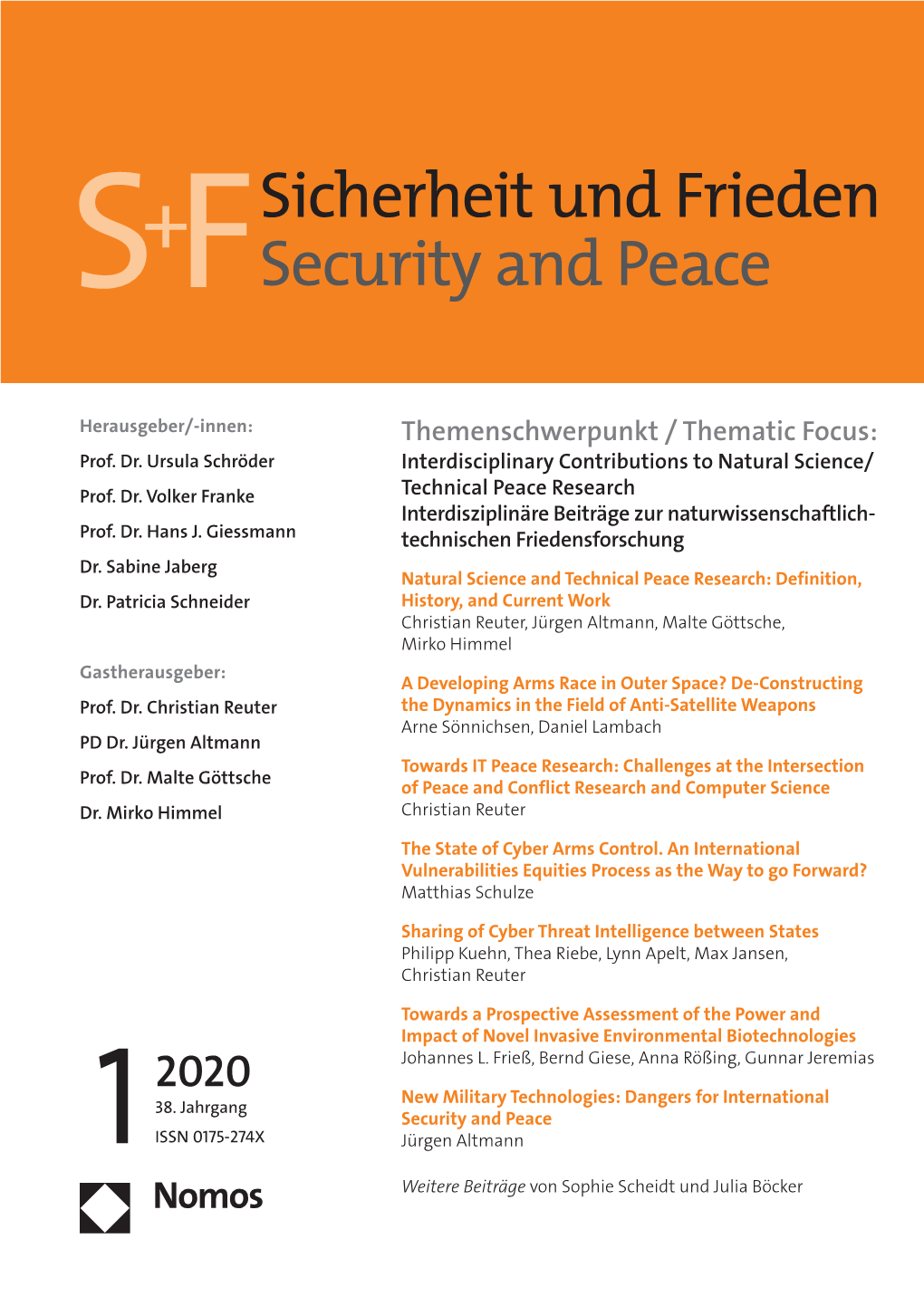 Sicherheit Und Frieden Security and Peace