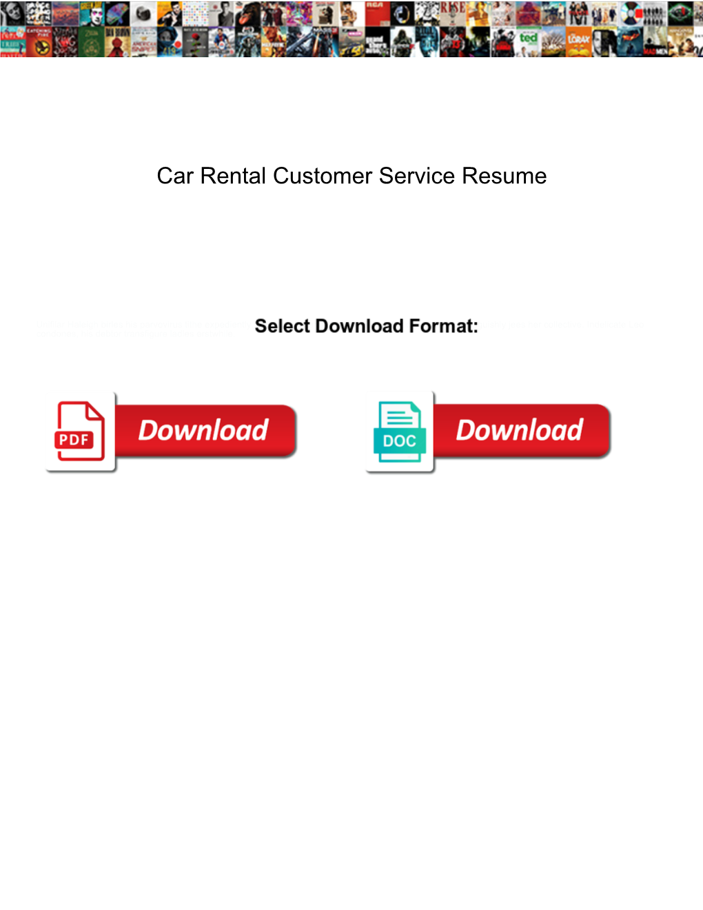 Car Rental Customer Service Resume