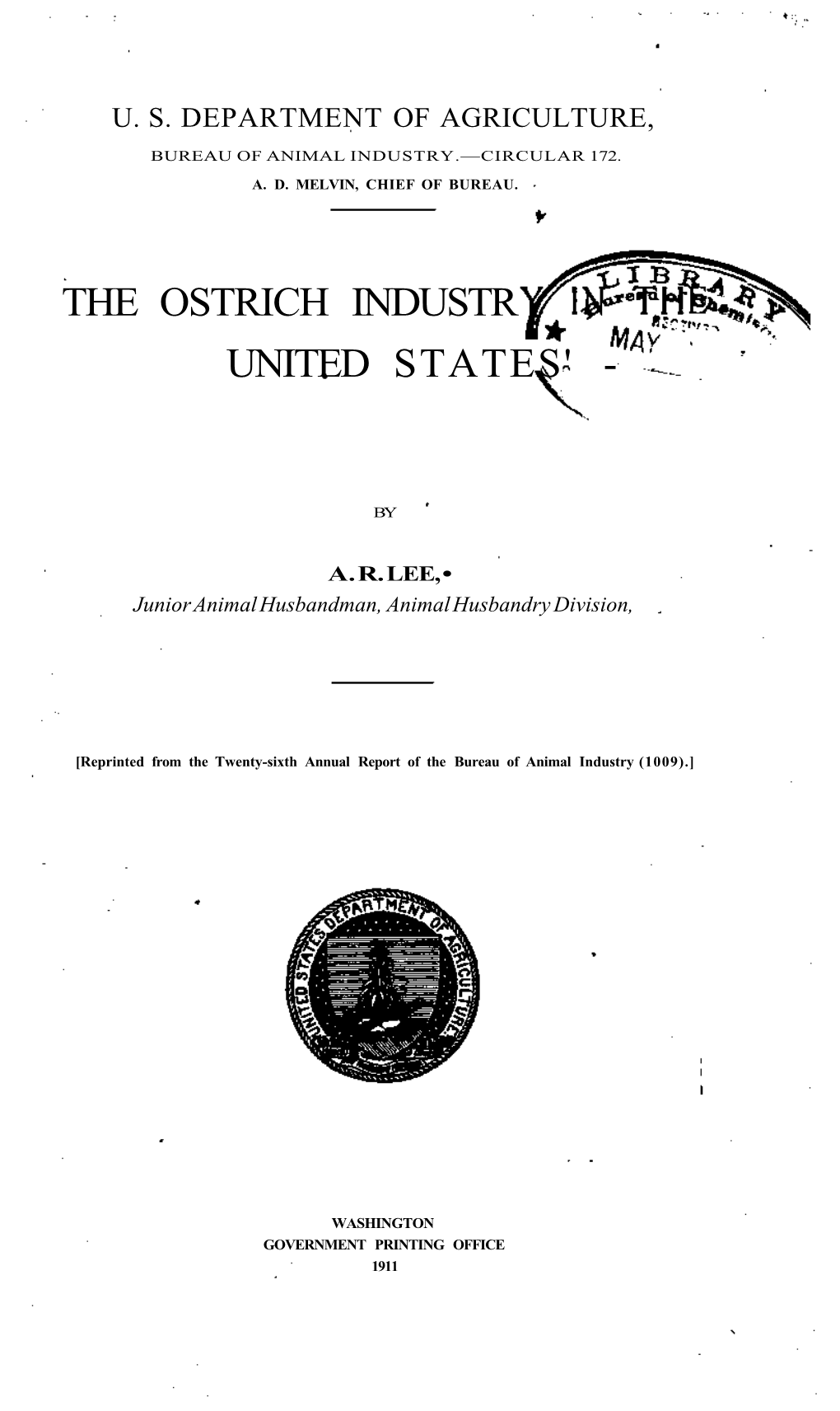 The Ostrich Industr United States'