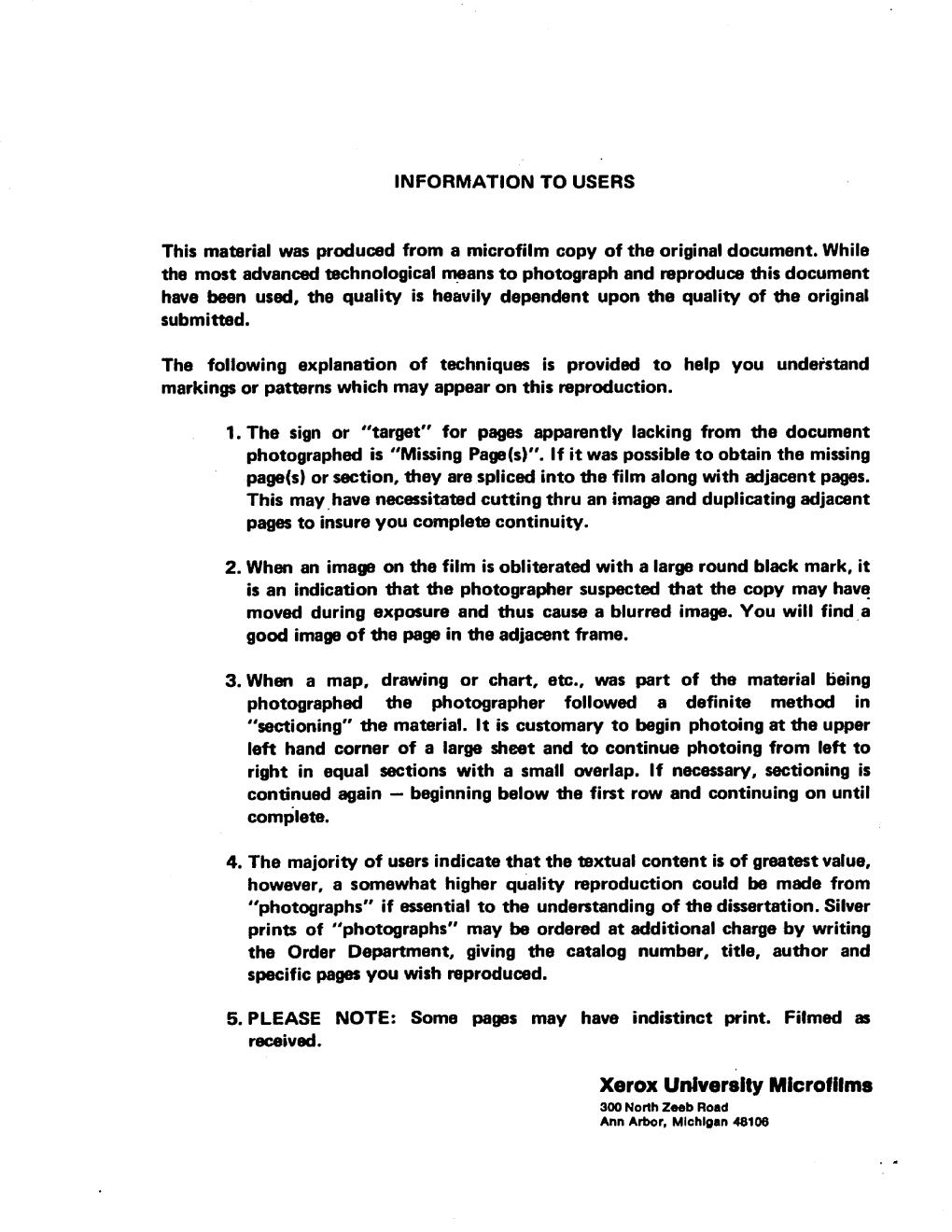 Xerox University Microfilms