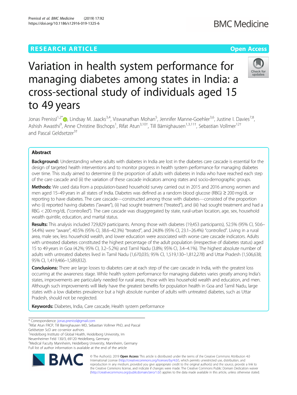 Variation in Health System Performance For